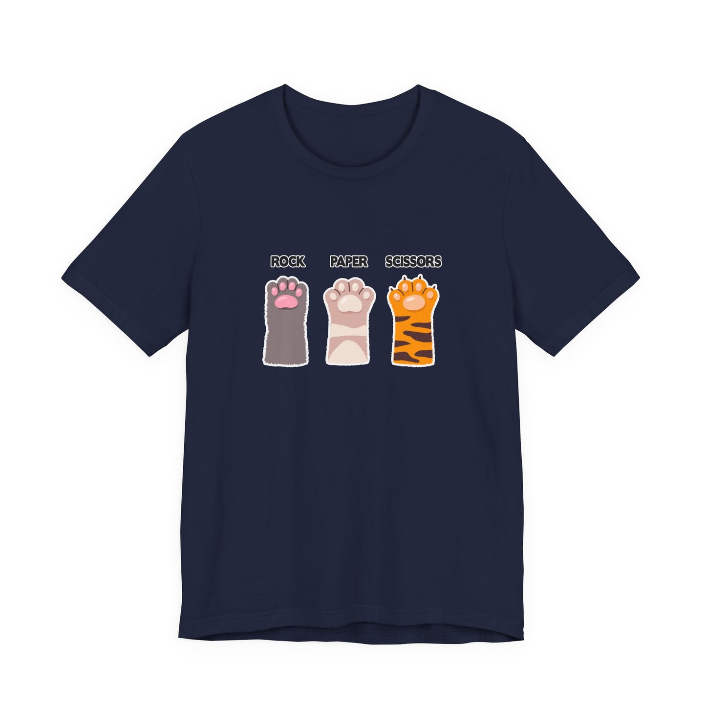 Rock Paper Scissors Cat Paw Tshirt Funny Feline Game Design