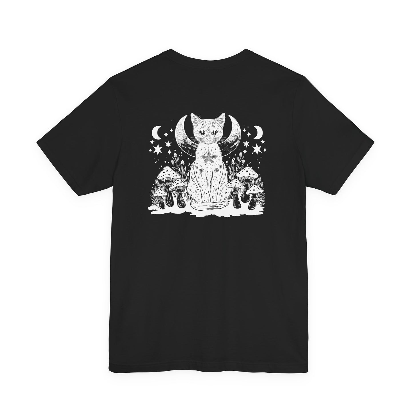 Mystic Moon Cat and Magic Mushrooms T-Shirt