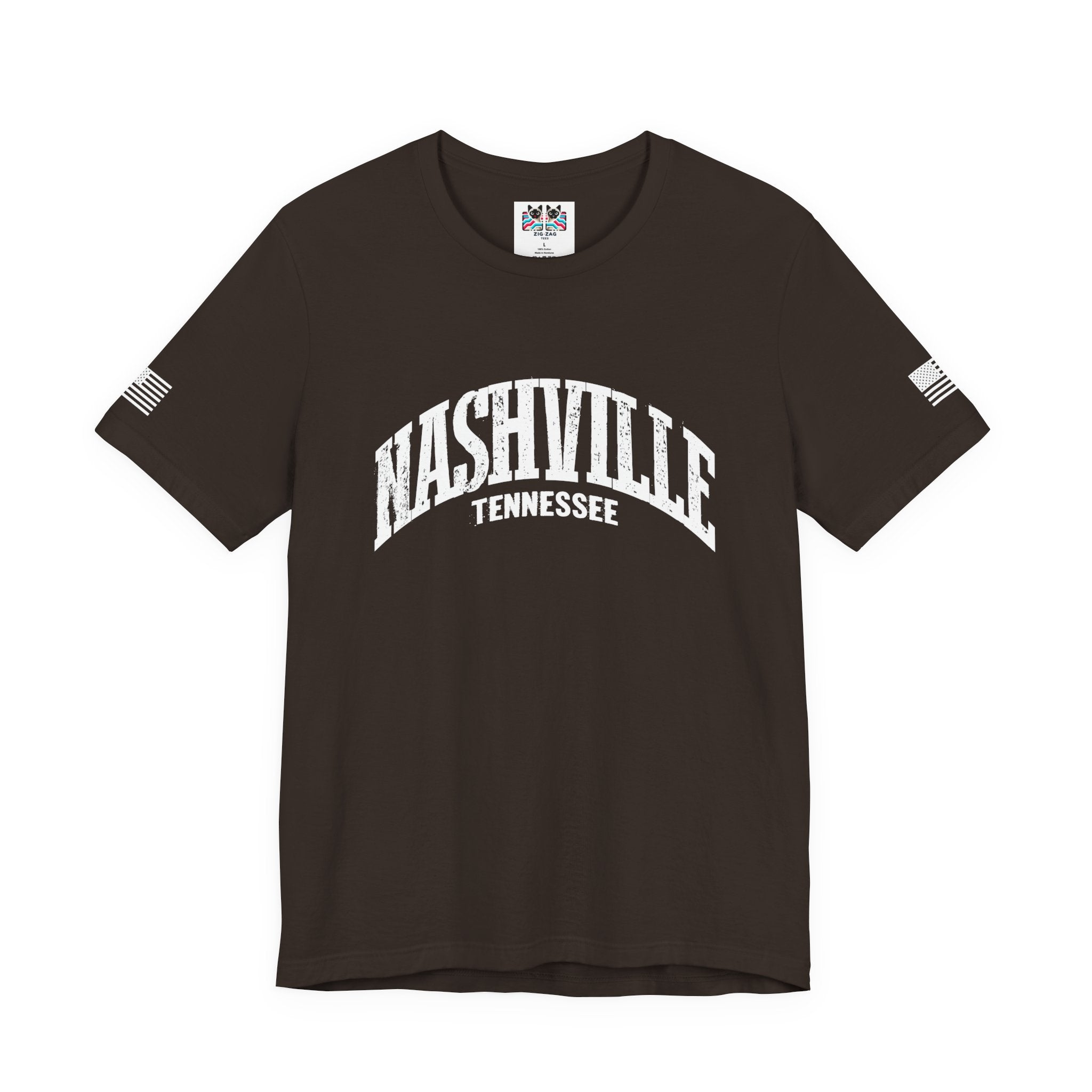 Nashville Tennessee T-Shirt – Distressed Arched Varsity Graphic Tee