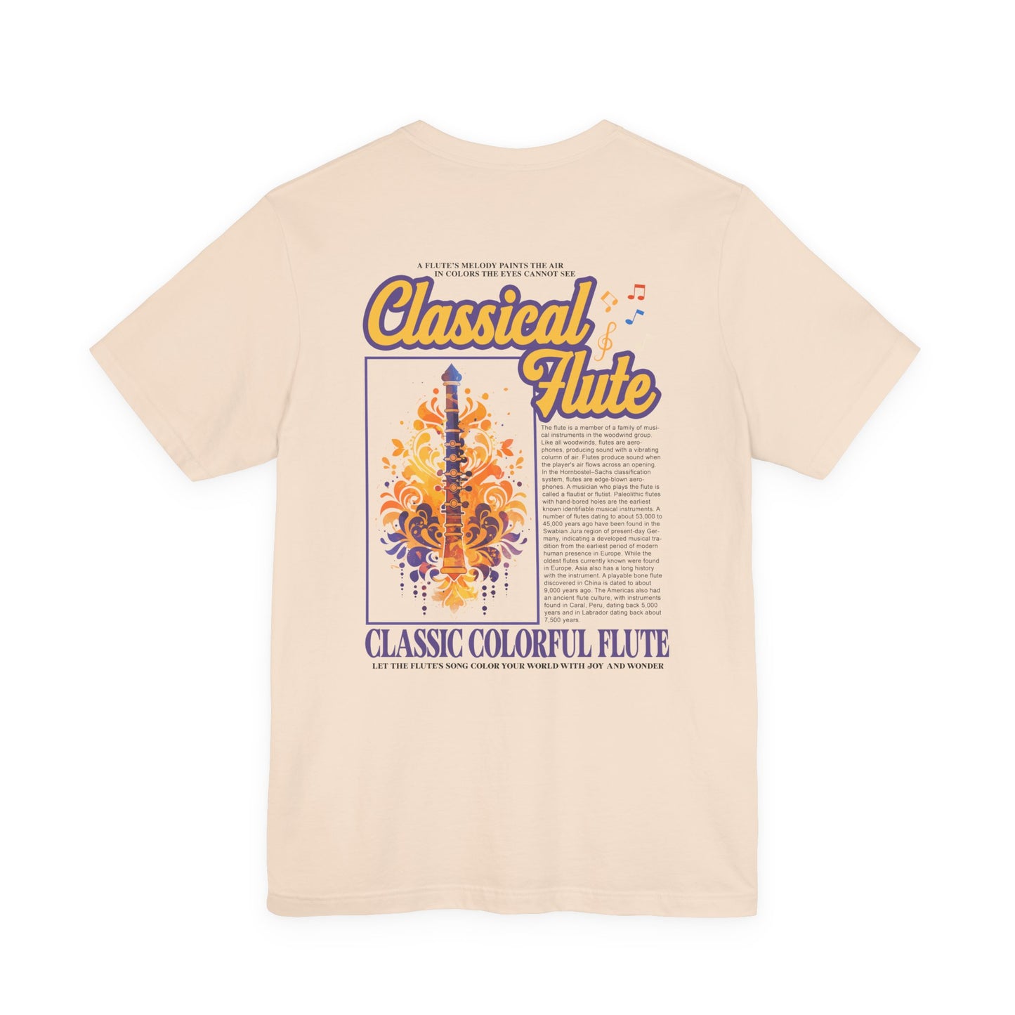 Classic Colorful Flute Music Notes Classical Flute T-Shirt