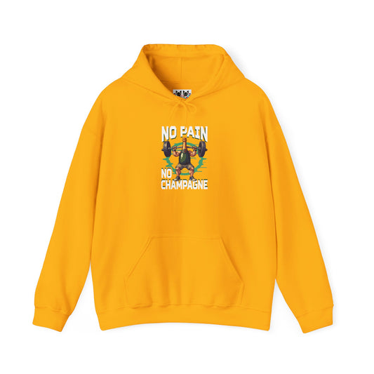 No Pain, No Champagne - Funny Gym & Fitness Hoodie