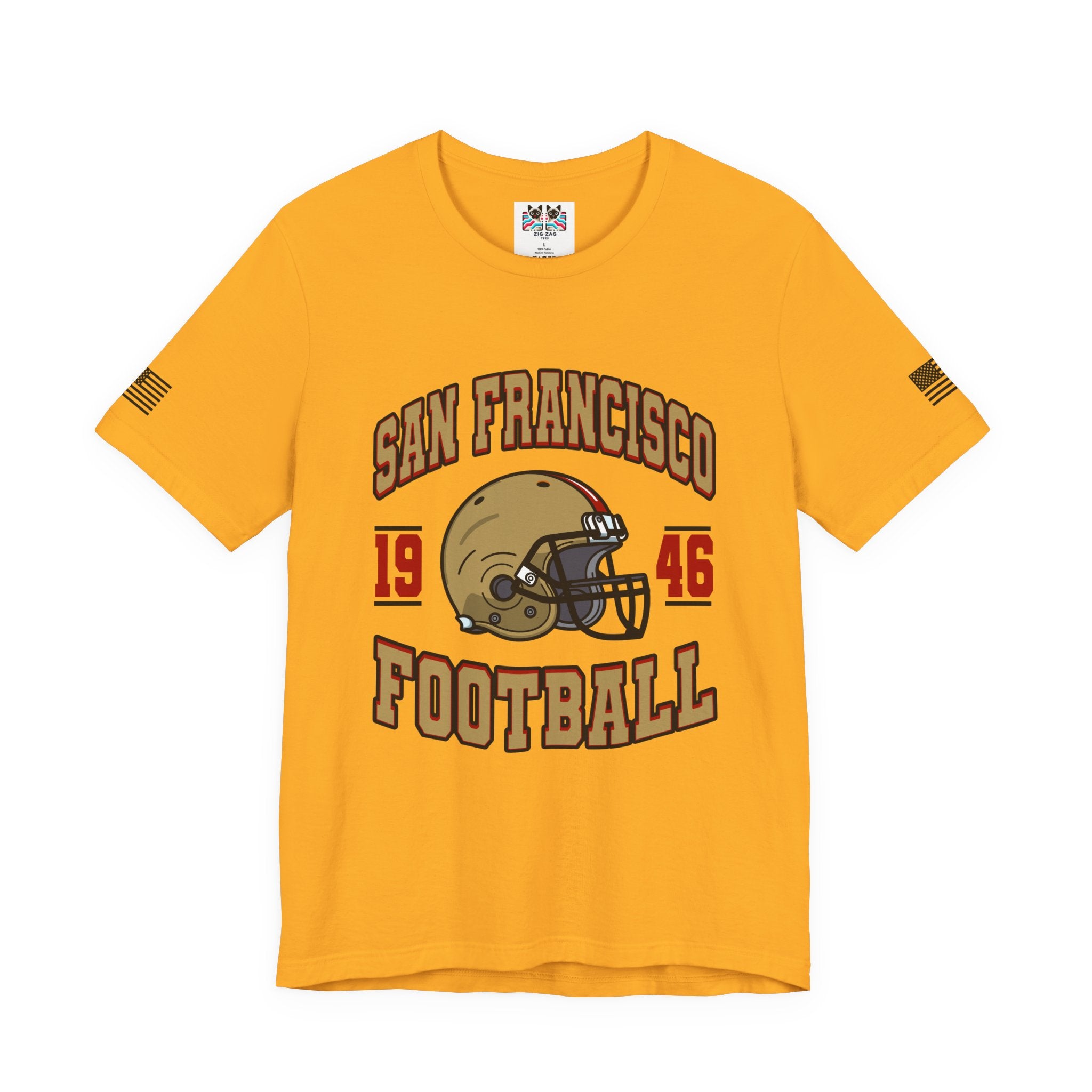 San Francisco Football T-Shirt, 1946 Arch Helmet Graphic Tee, SF Bay Area Fan Shirt, Vintage Retro Football Shirt, Unisex