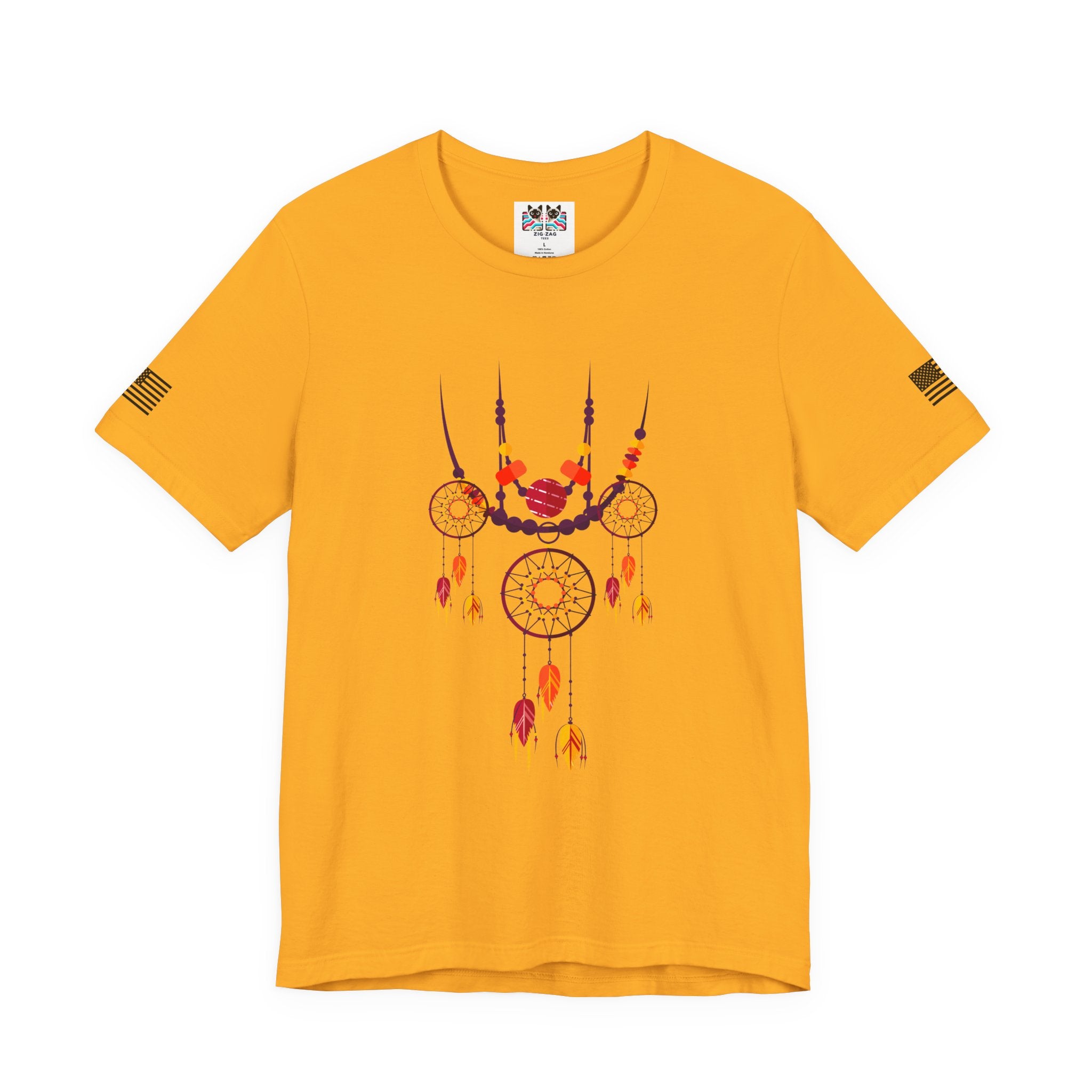 Triple Dream Catcher Necklace T-Shirt – Boho Native American Inspired Feather Tee