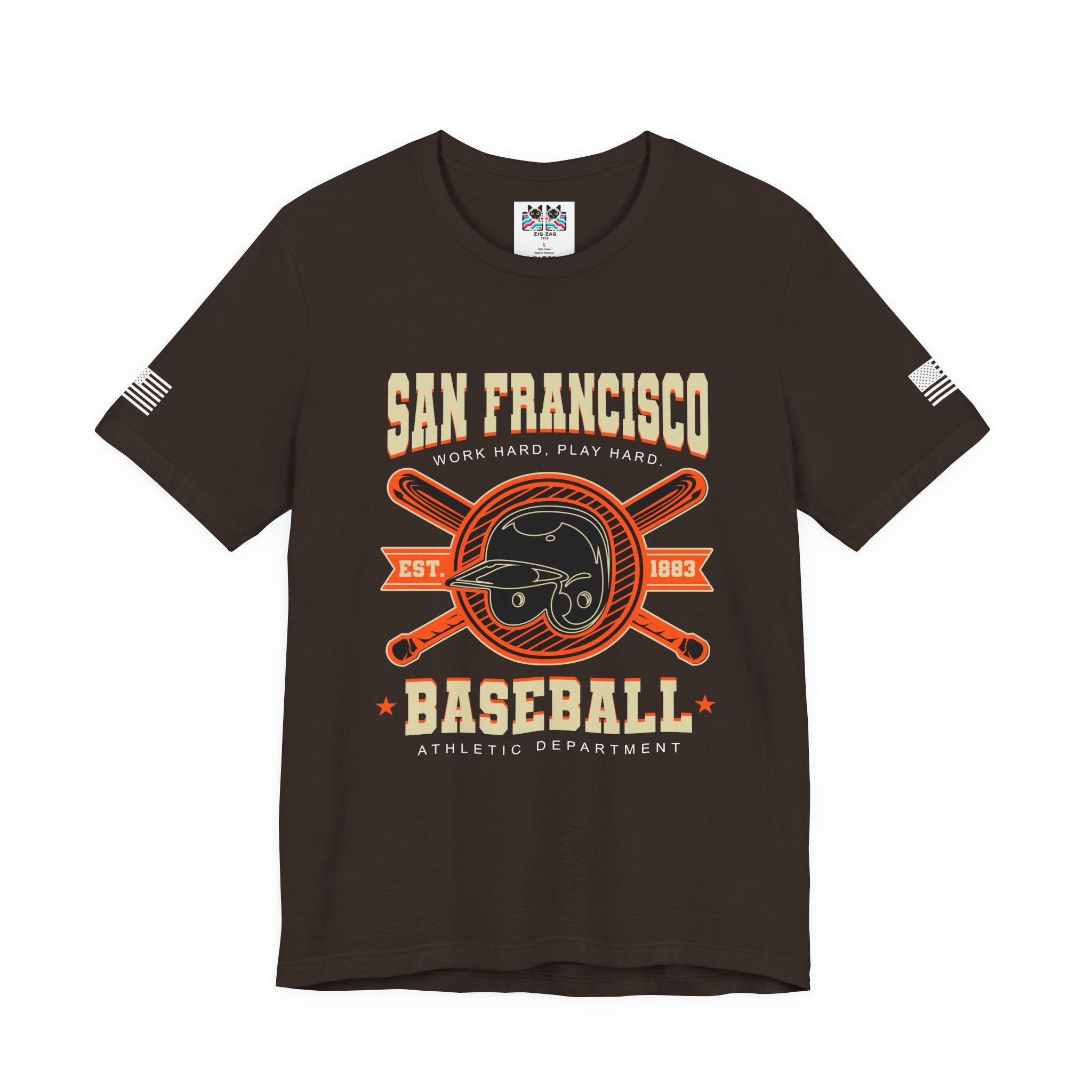 San Francisco Baseball T-Shirt, Work Hard Play Hard Athletic Department EST 1883 Tee, SF Baseball Fan Shirt, Vintage Sports Gift, Unisex