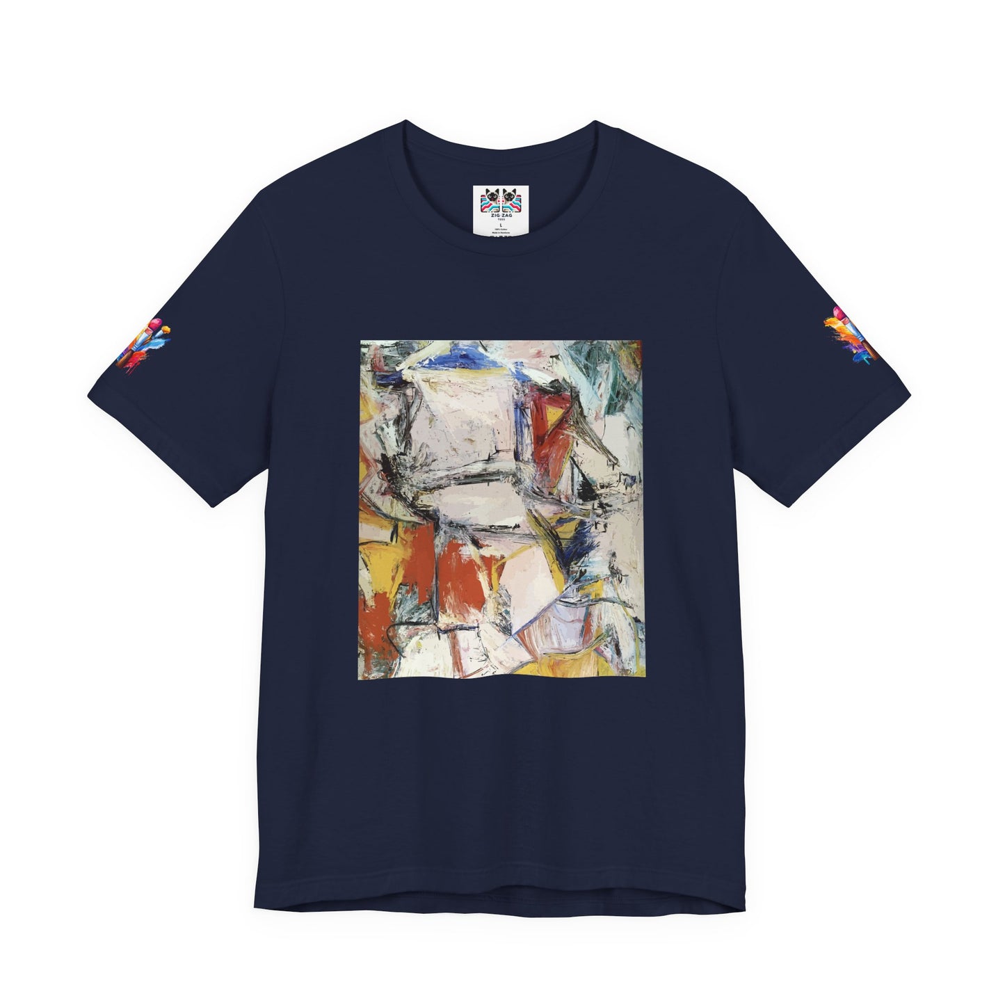Abstract Expressionism Art T-Shirt – Colorful Geometric Painting Graphic Tee