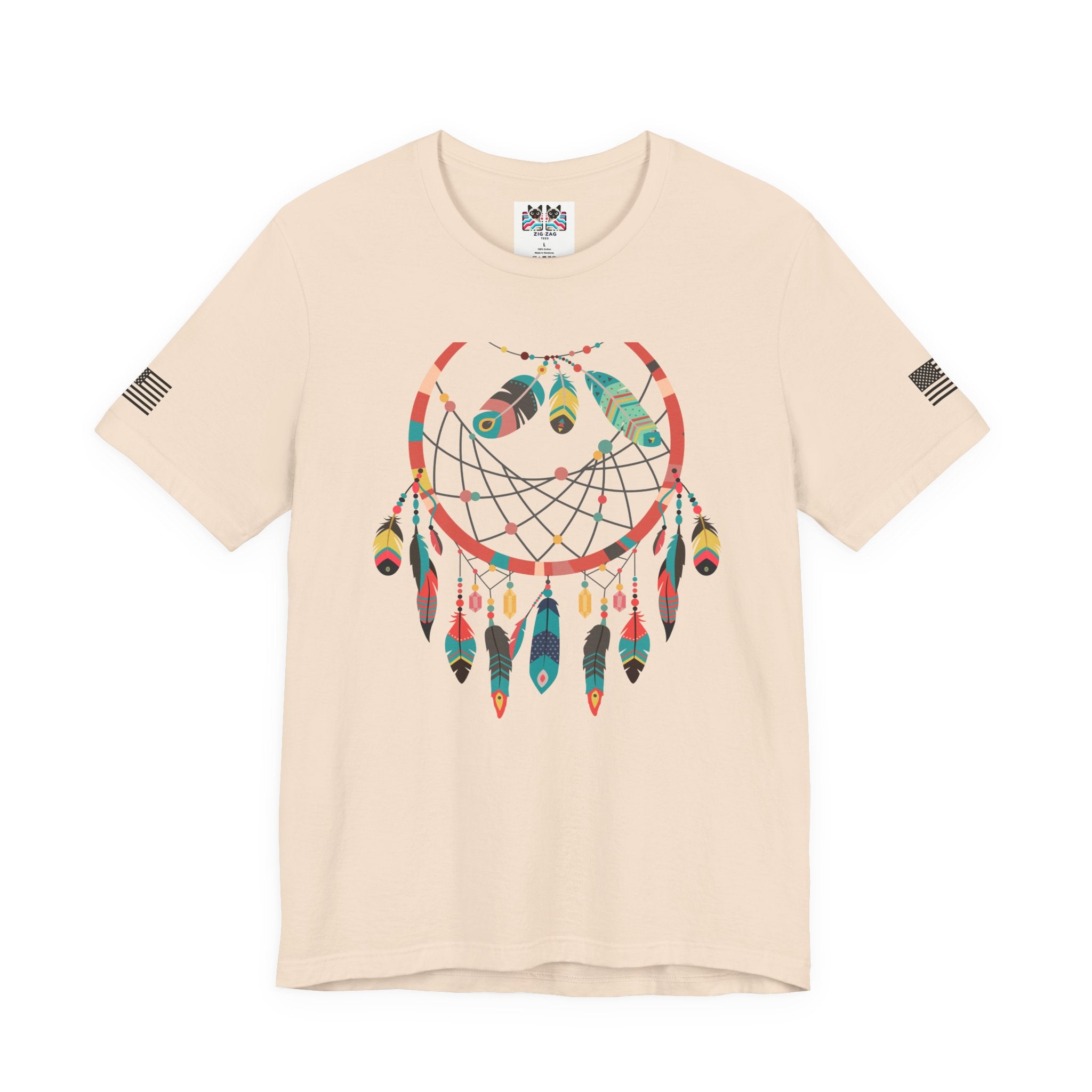 Dream Catcher T-Shirt – Colorful Boho Feathers Native American Inspired Graphic Tee