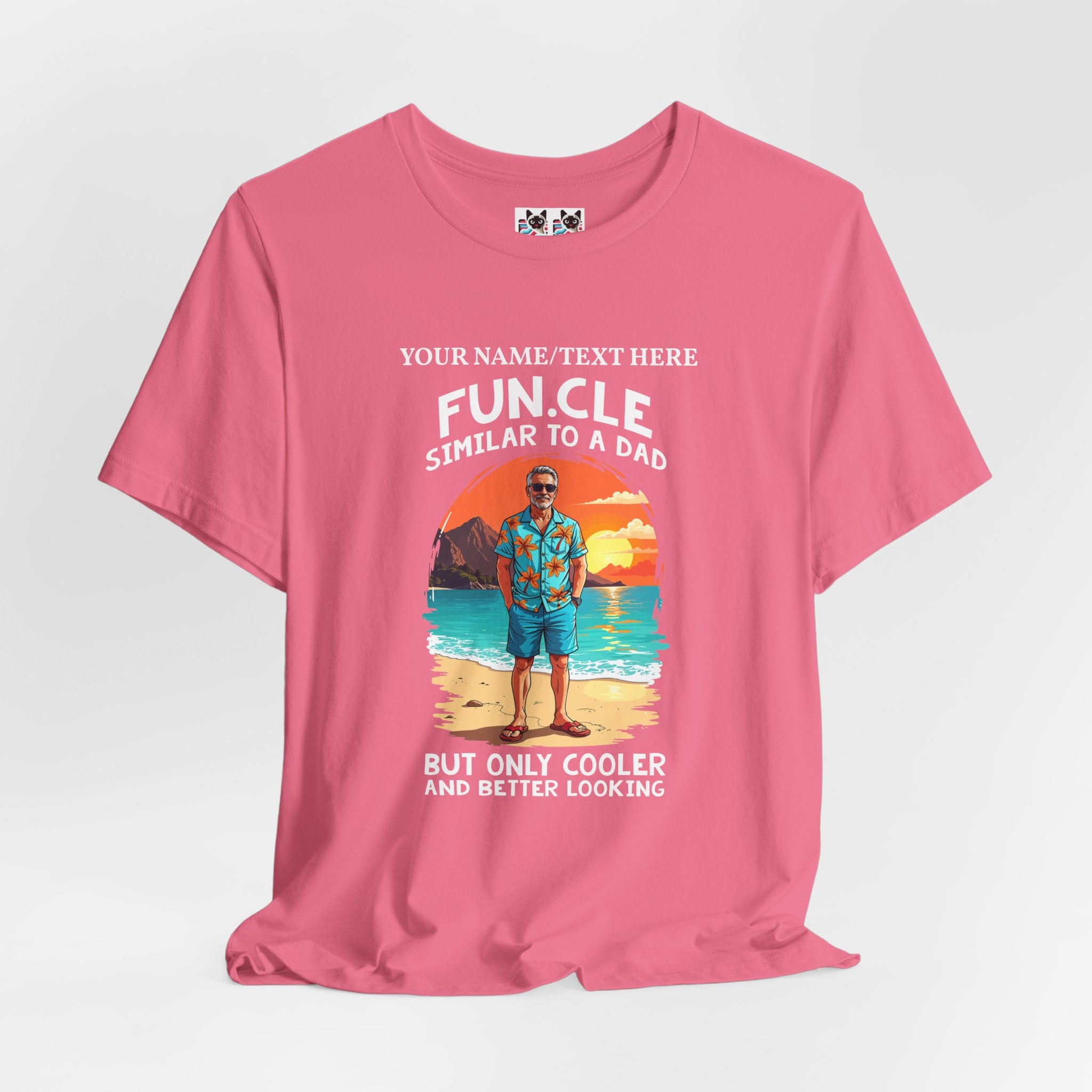 Custom T-Shirt - FUN.CLE Beach Sunset T-Shirt – Cool Uncle Beach Graphic with Funny Quote