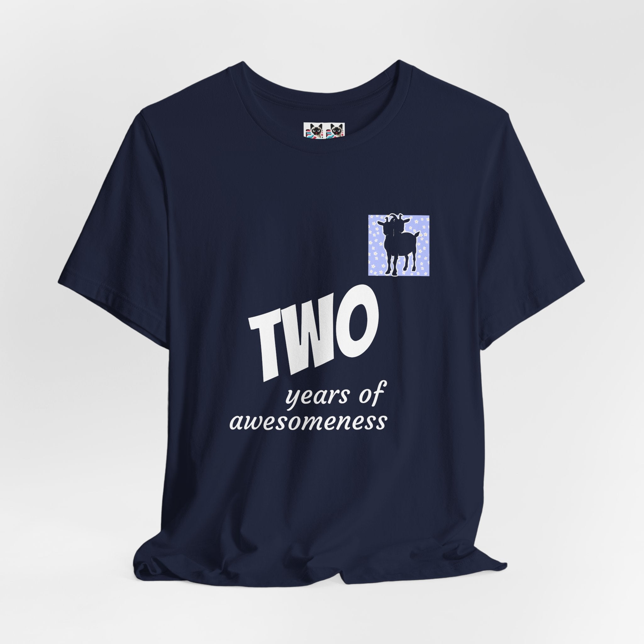 Custom T-Shirt - Double-Headed Goat Outline Graphic T-Shirt