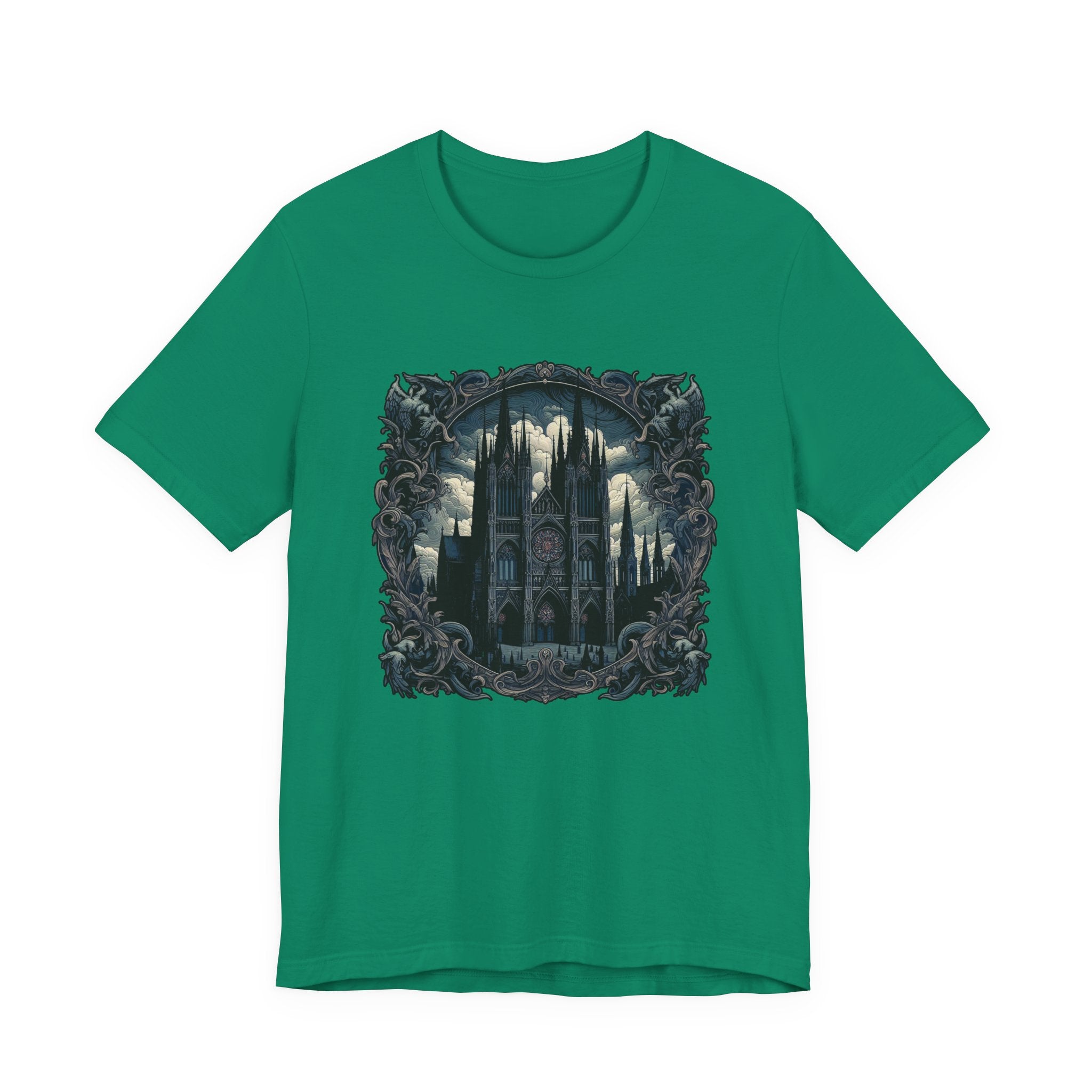 Gothic Art Revival Tshirt – Ancient Castle Reflected in Ornate Mirror