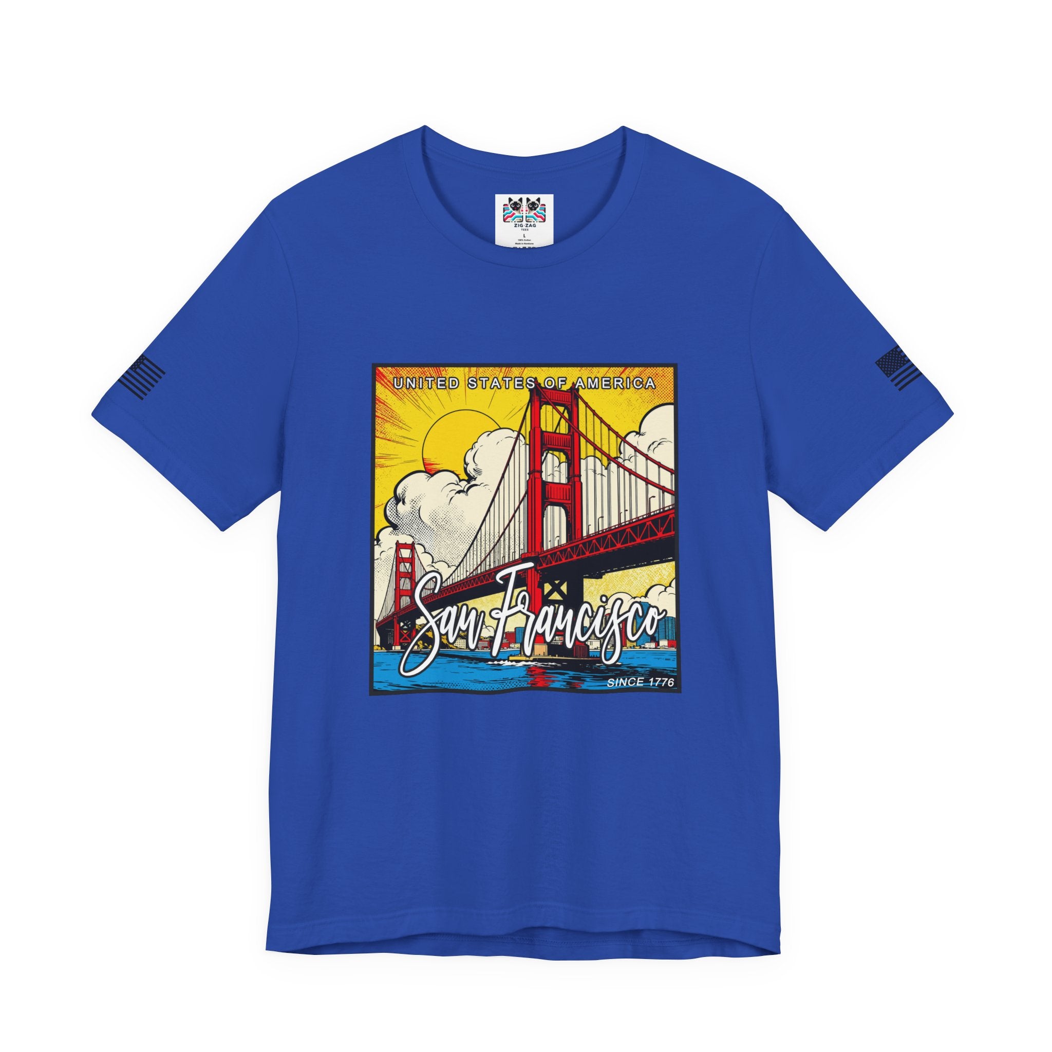 San Francisco Since 1776 T-Shirt – United States of America Comic Pop Art Golden Gate Bridge Graphic Tee