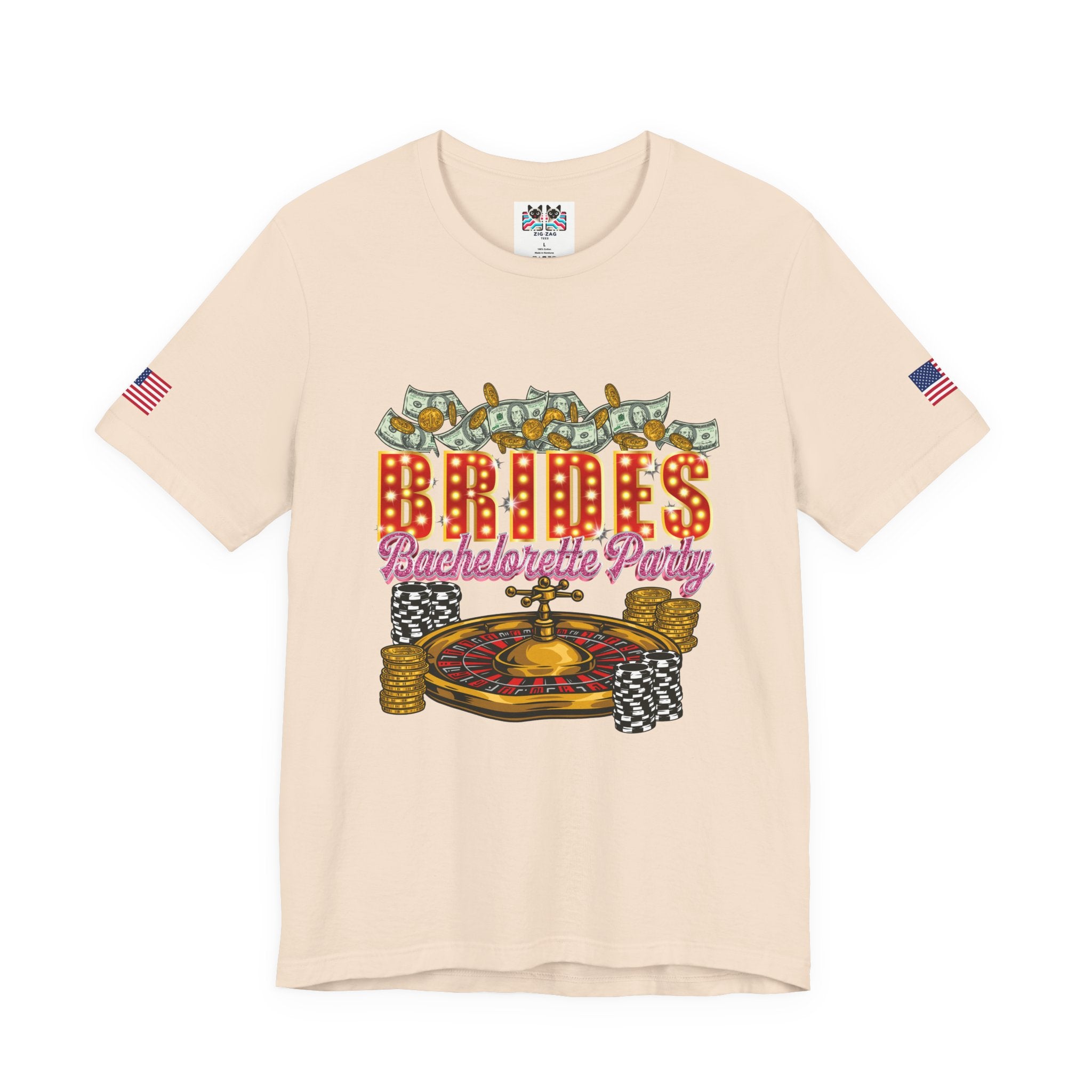 Brides Bachelorette Party Las Vegas T-Shirt - Vegas Casino Money Roulette Girls Trip