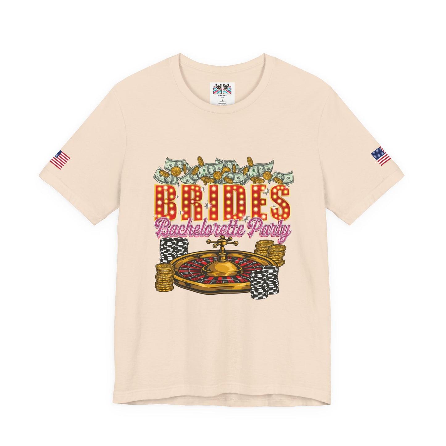 Brides Bachelorette Party Las Vegas T-Shirt - Vegas Casino Money Roulette Girls Trip