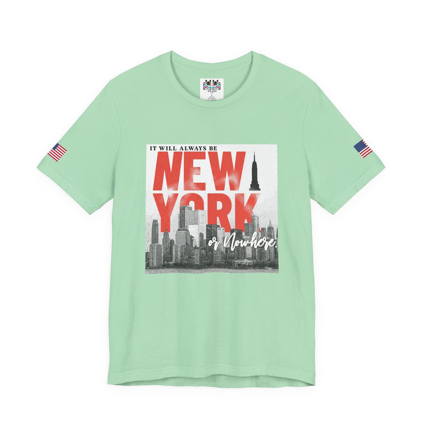 It Will Always Be New York T-Shirt - Red & White NYC Skyline Statement Design