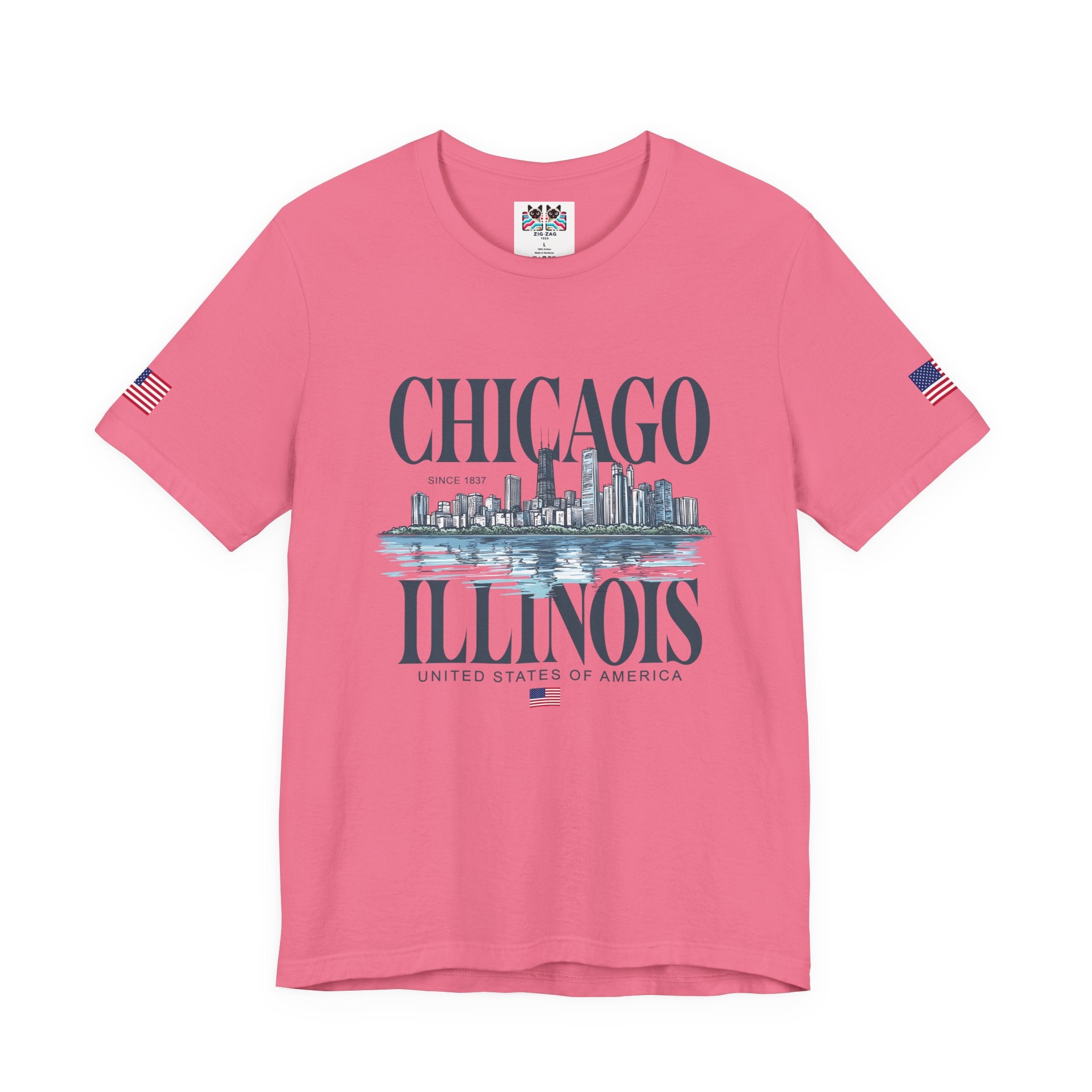 Chicago Illinois T-Shirt - Since 1837 Skyline Lake Michigan United States Design