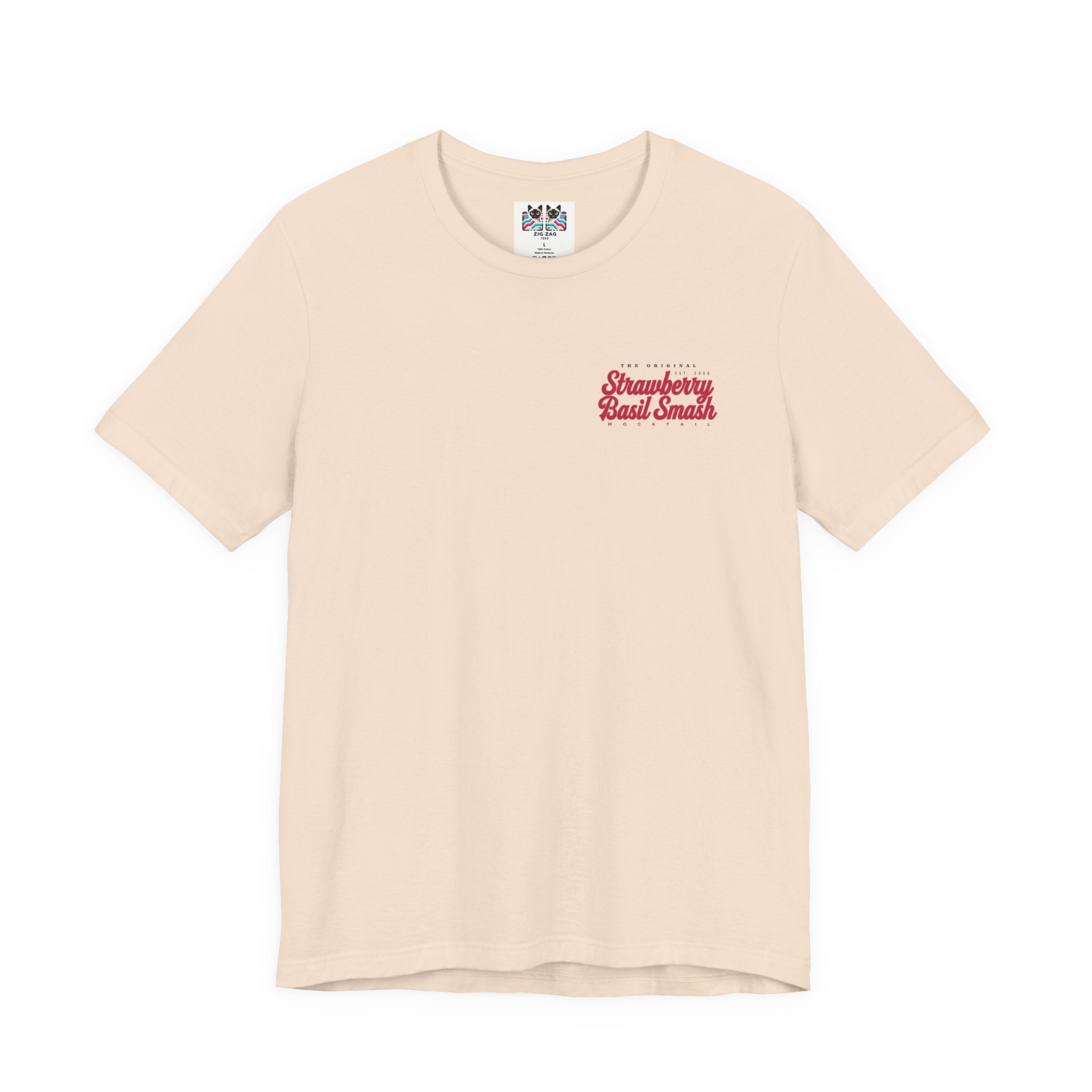 Strawberry Basil Smash Mocktail T-Shirt – Featuring Vibrant Summer Drink Graphic