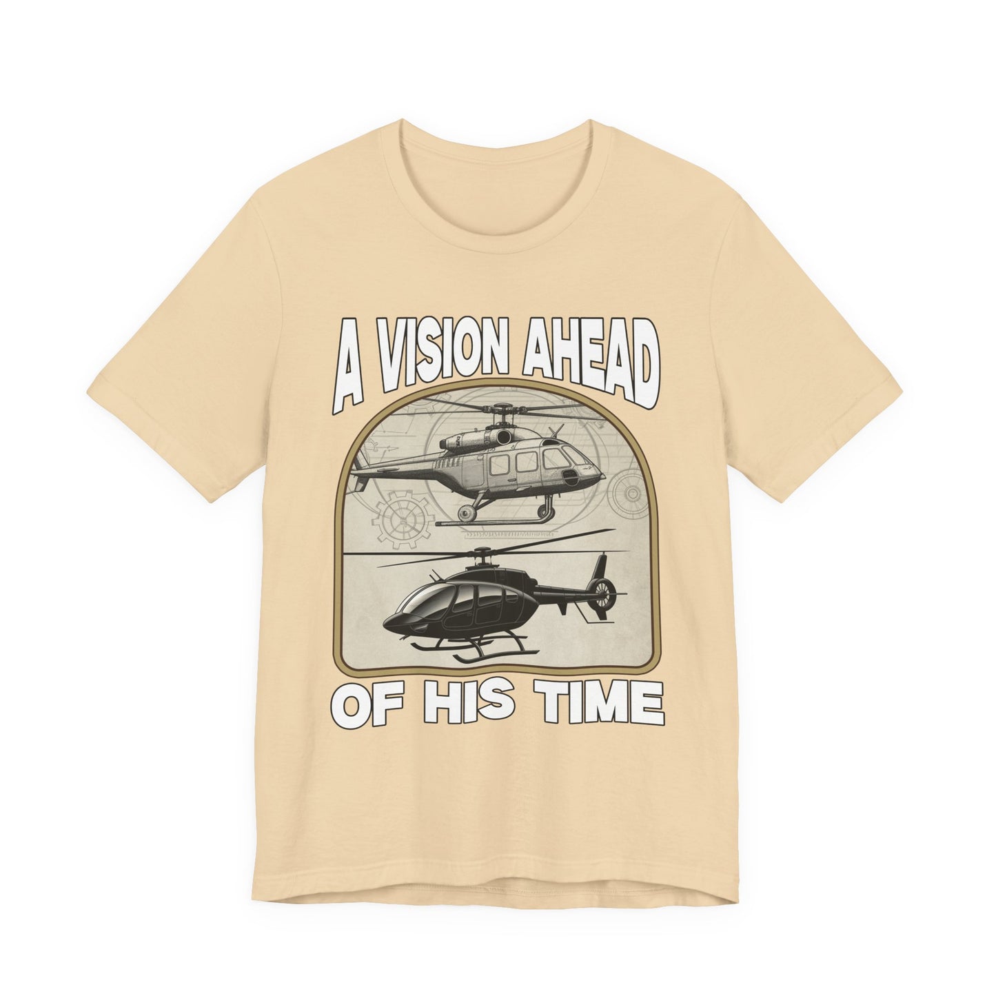 A Vision Ahead of His Time Tshirt – Da Vinci’s Helicopter and Modern Chopper Graphic