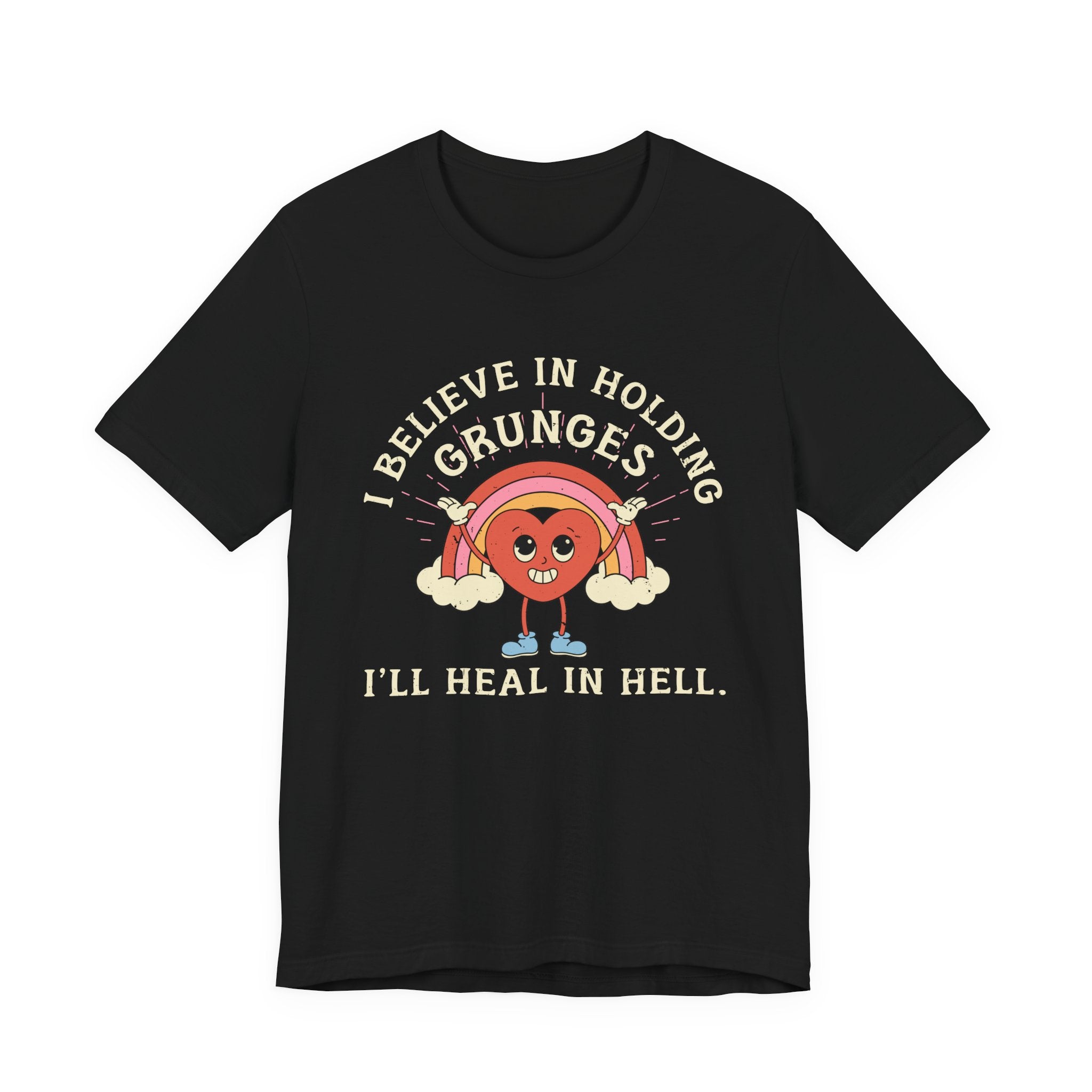 Worried Heart Rainbow T-Shirt – Bold Emotional Graphic Humor Tee