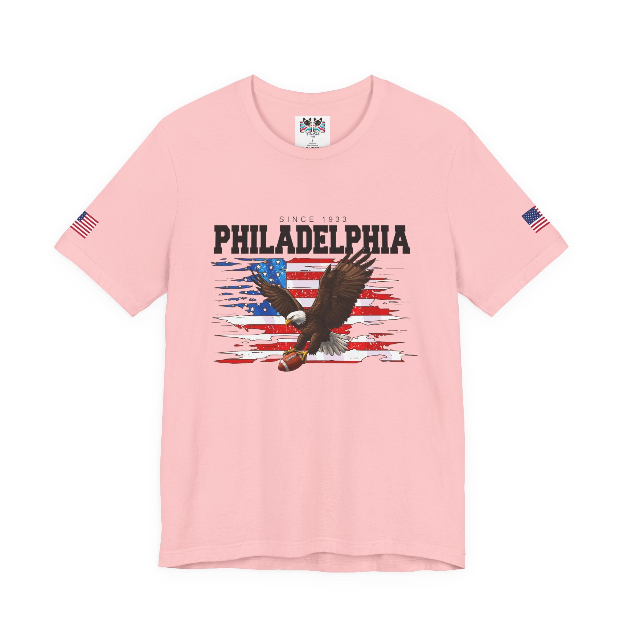 Philadelphia Eagles Since 1933 Bald Eagle American Flag Football T-Shirt | Patriotic Philly Fan Shirt | Game Day Tee