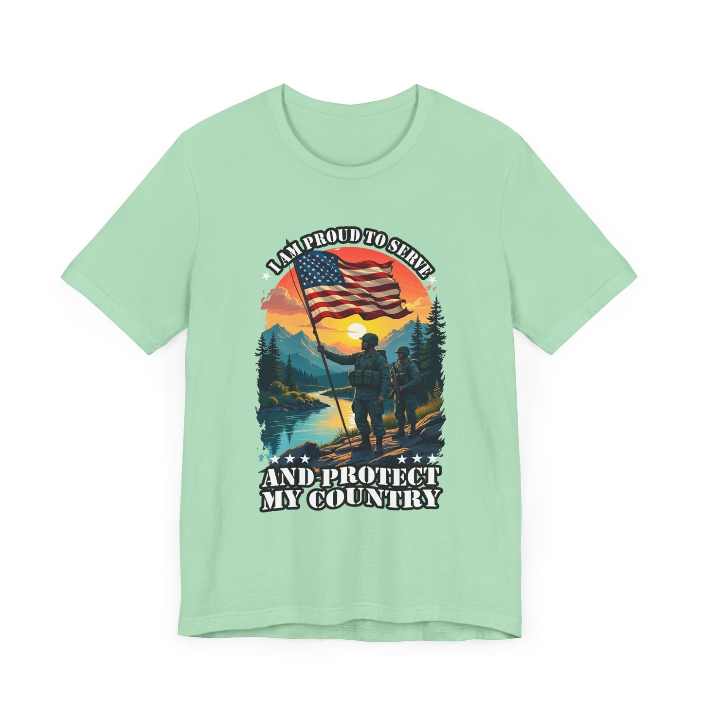 Proud to Serve and Protect My Country T-Shirt – Patriotic Military Graphic Tee