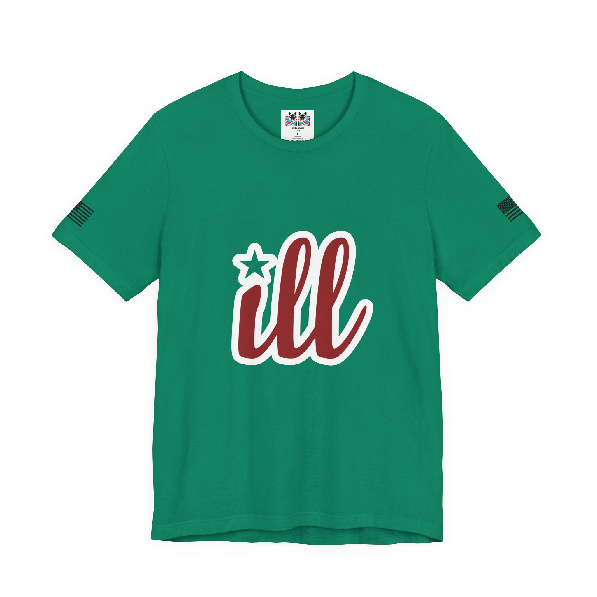 Philadelphia ILL T-Shirt – Bold Script Star Graphic Tee Philadelphia Fan
