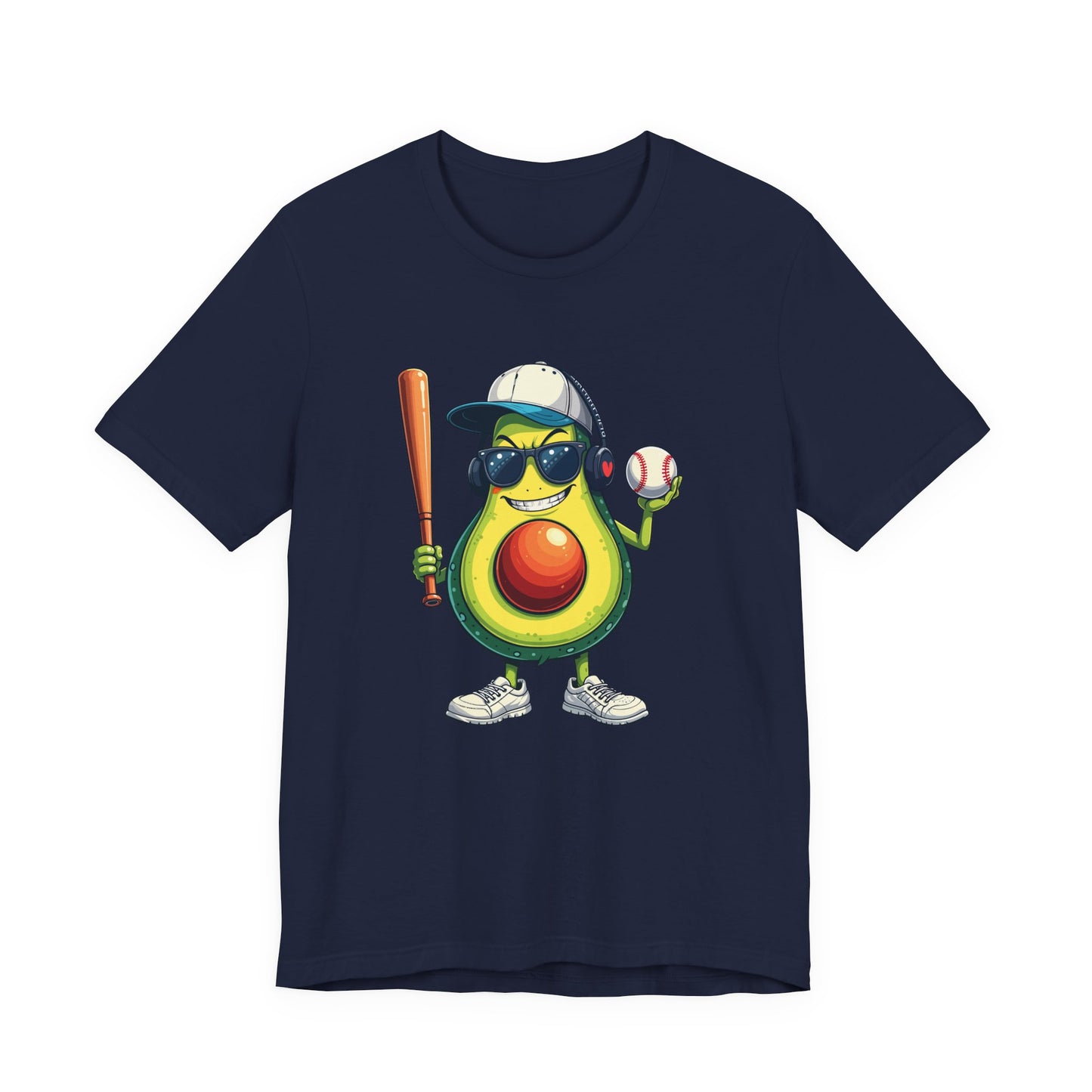Aggressive Avocado Baseball Mascot Tshirt Bold Sports Fruit Character Design