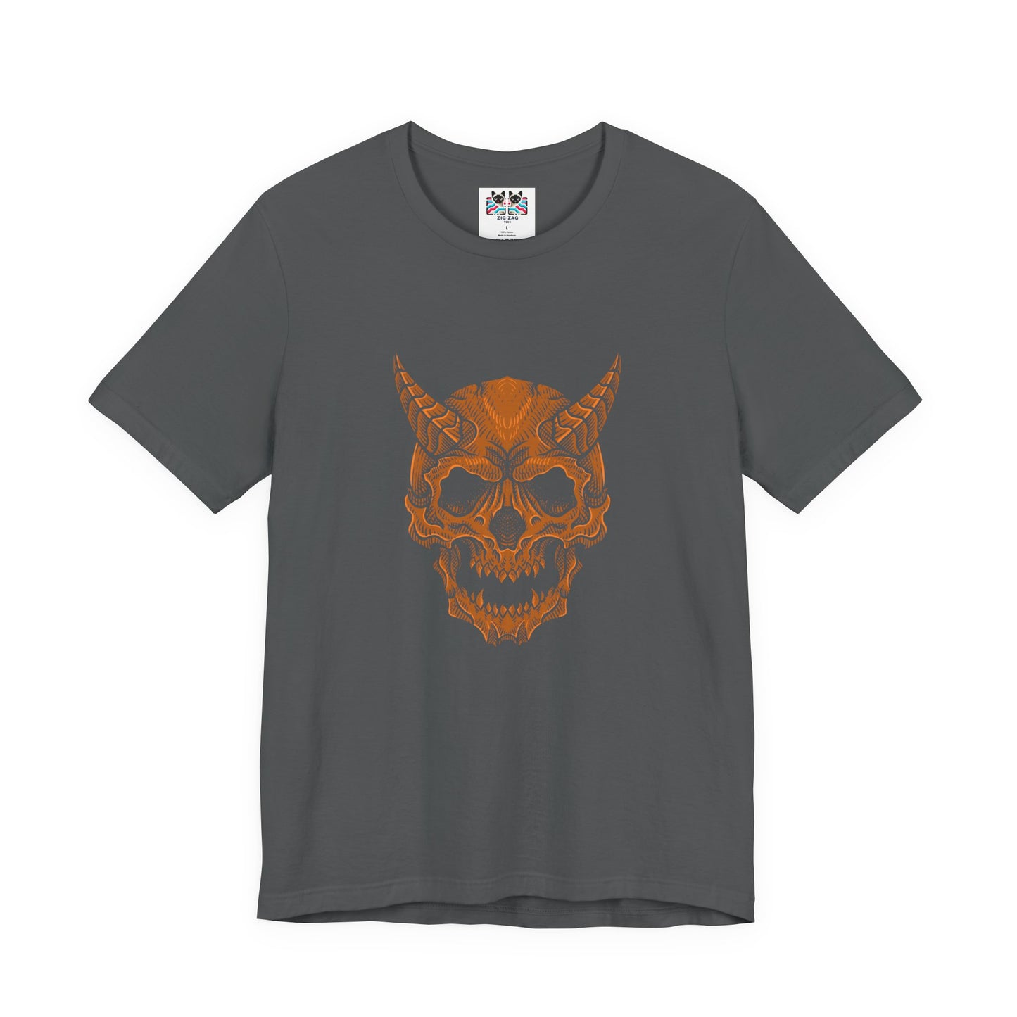 Horned Demon Skull Ornamental Horror T-Shirt