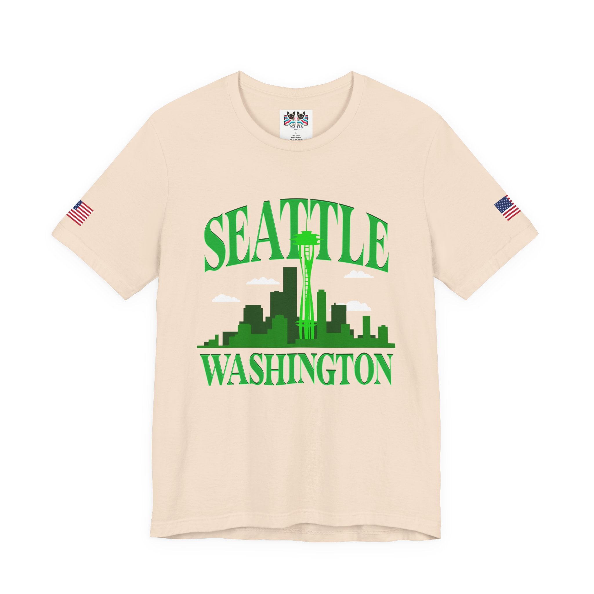 Seattle Washington Arch Space Needle Skyline Silhouette T-Shirt | Seattle Souvenir Tee | Emerald City Pride Shirt