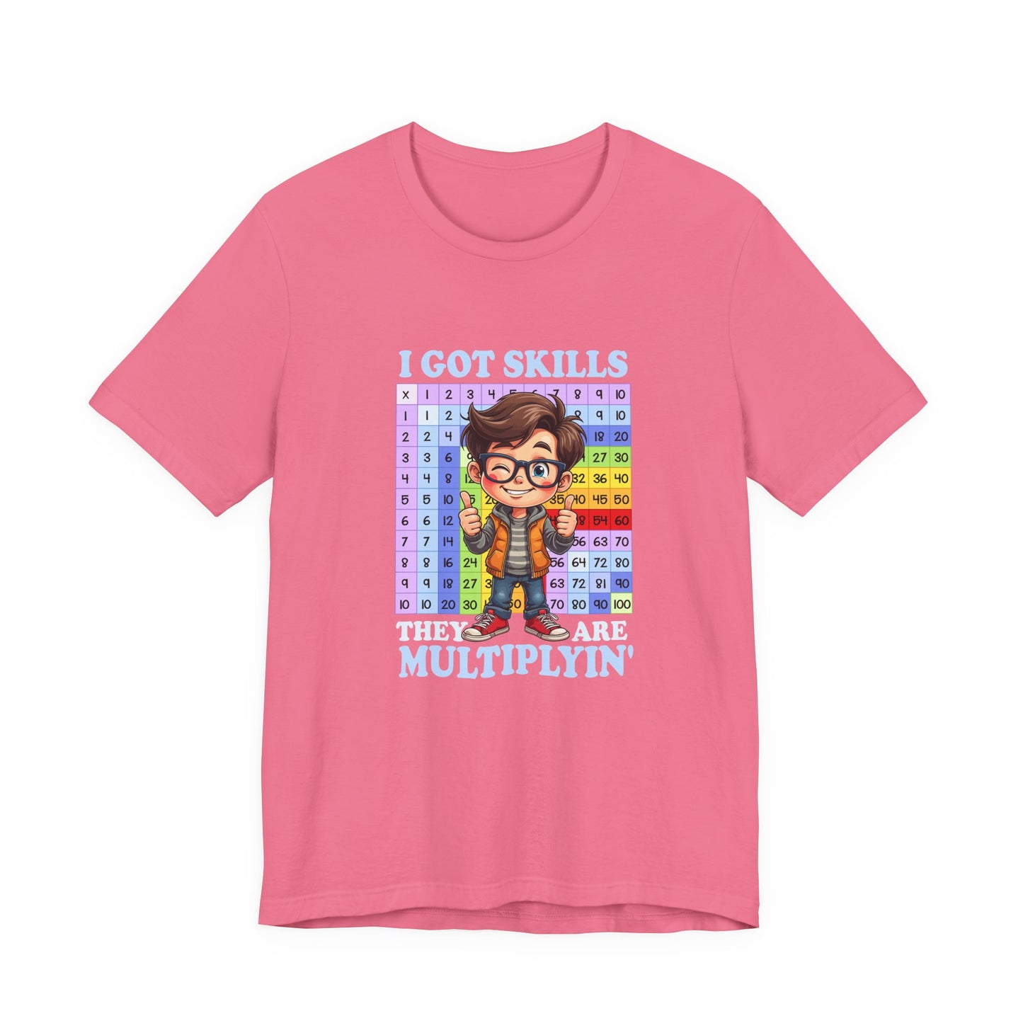 I Got Skills and They Are Multiplying Tshirt – Happy Boy with Thumbs Up & Numbers 1 to 100