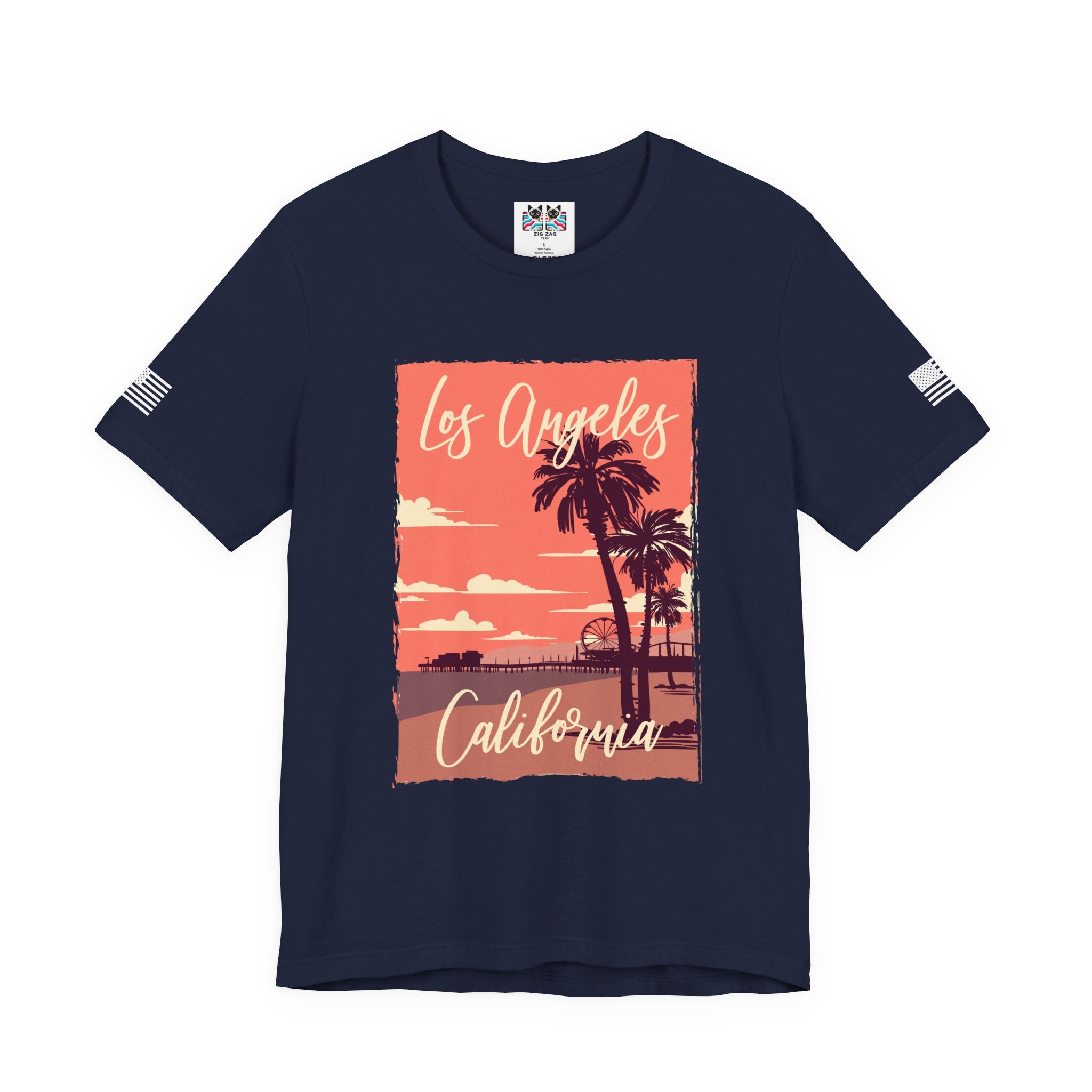 Los Angeles California EST 1850 T-Shirt – Retro Palm Tree Sunset Souvenir Tee
