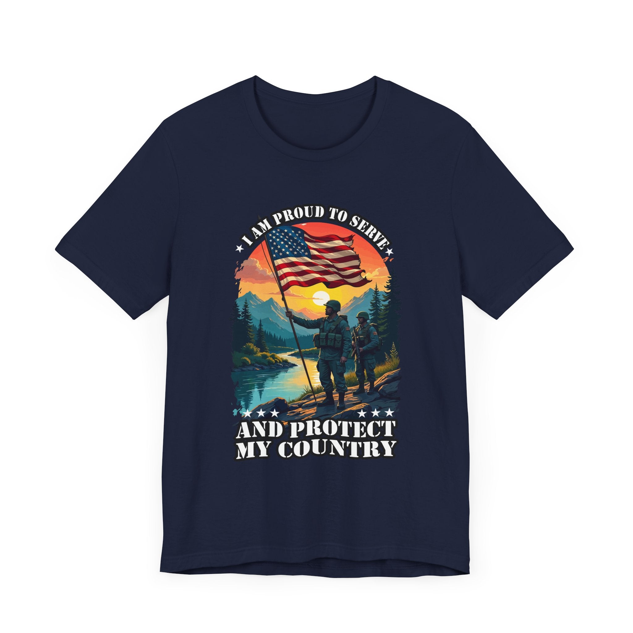 Proud to Serve and Protect My Country T-Shirt – Patriotic Military Graphic Tee