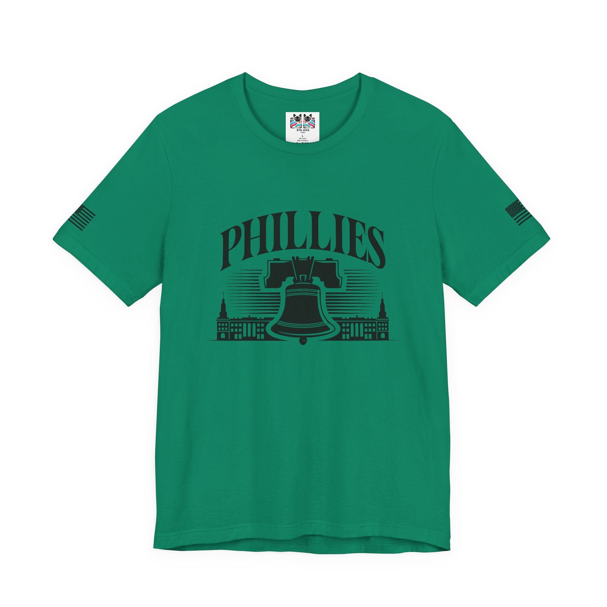 Phillies T-Shirt – Liberty Bell Philadelphia Skyline Arch Graphic Tee