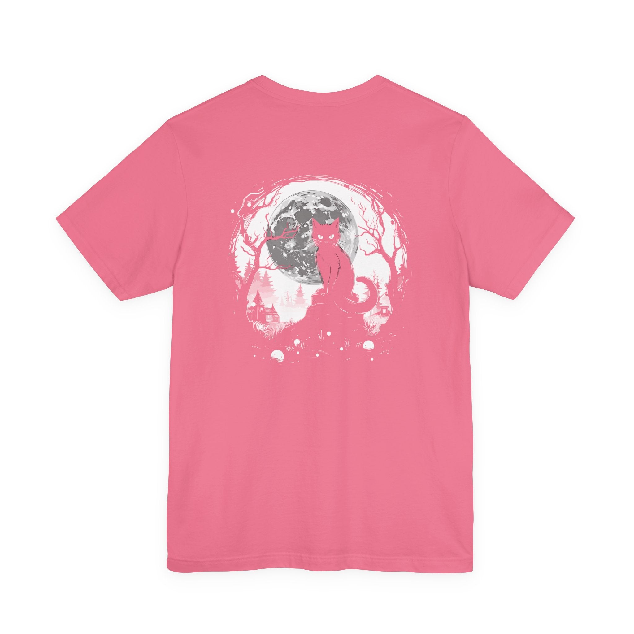Enchanted Forest Haunted Cat Big Eyes Moonlight T-Shirt