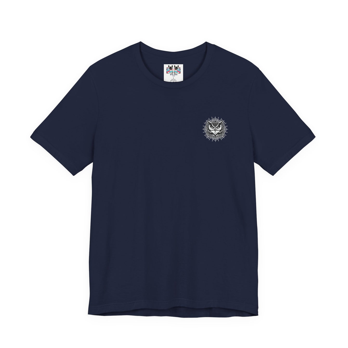 Spirit of Wisdom Owl T-Shirt – Wise Owl with Witch Hat and Medal [White Text]
