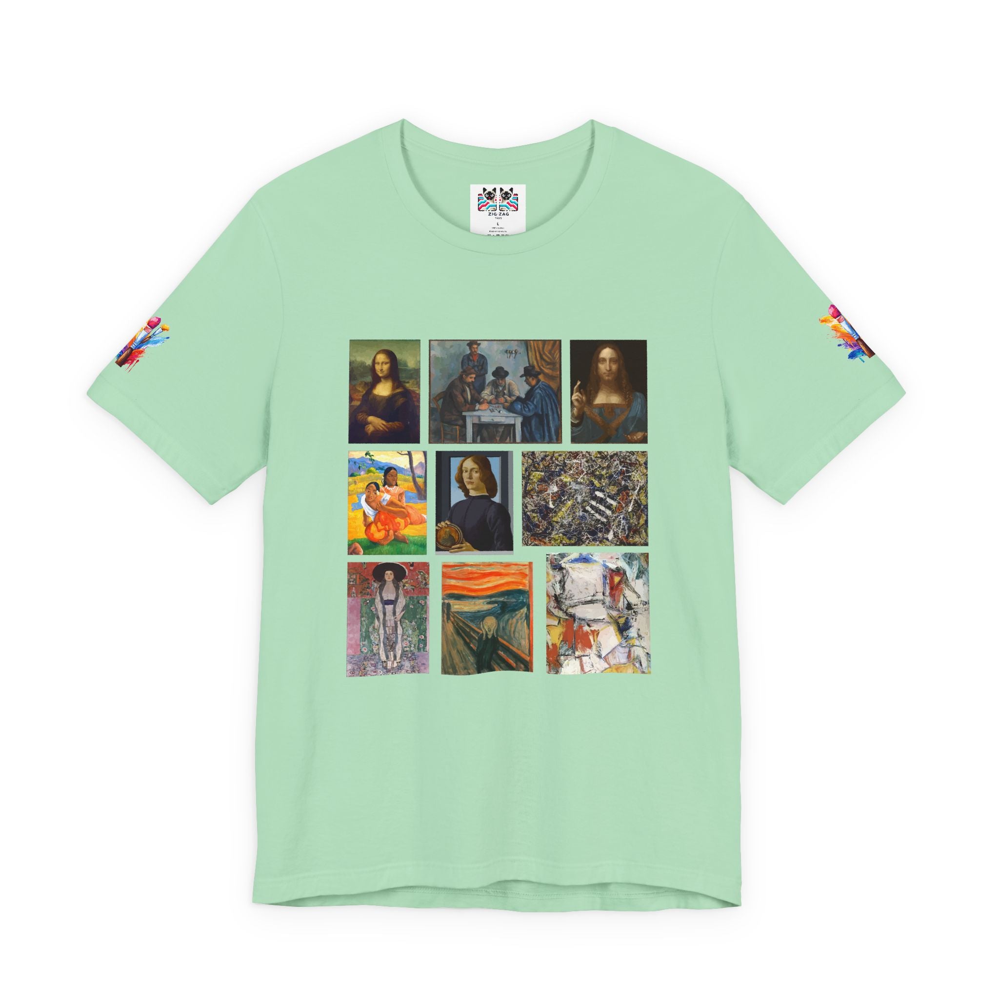 Art History Collage T-Shirt – Famous Paintings Grid Gallery Graphic Tee