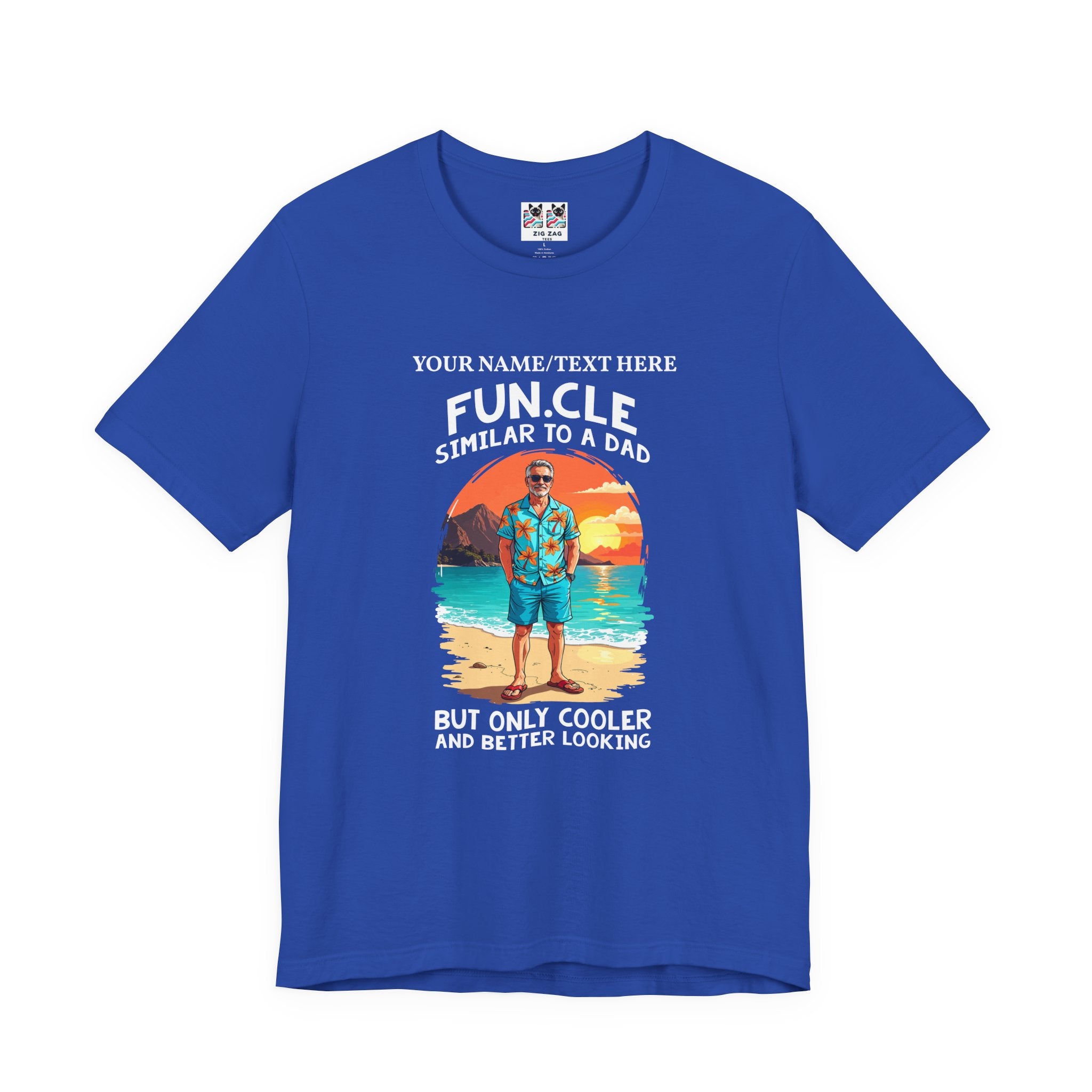 Custom T-Shirt - FUN.CLE Beach Sunset T-Shirt – Cool Uncle Beach Graphic with Funny Quote