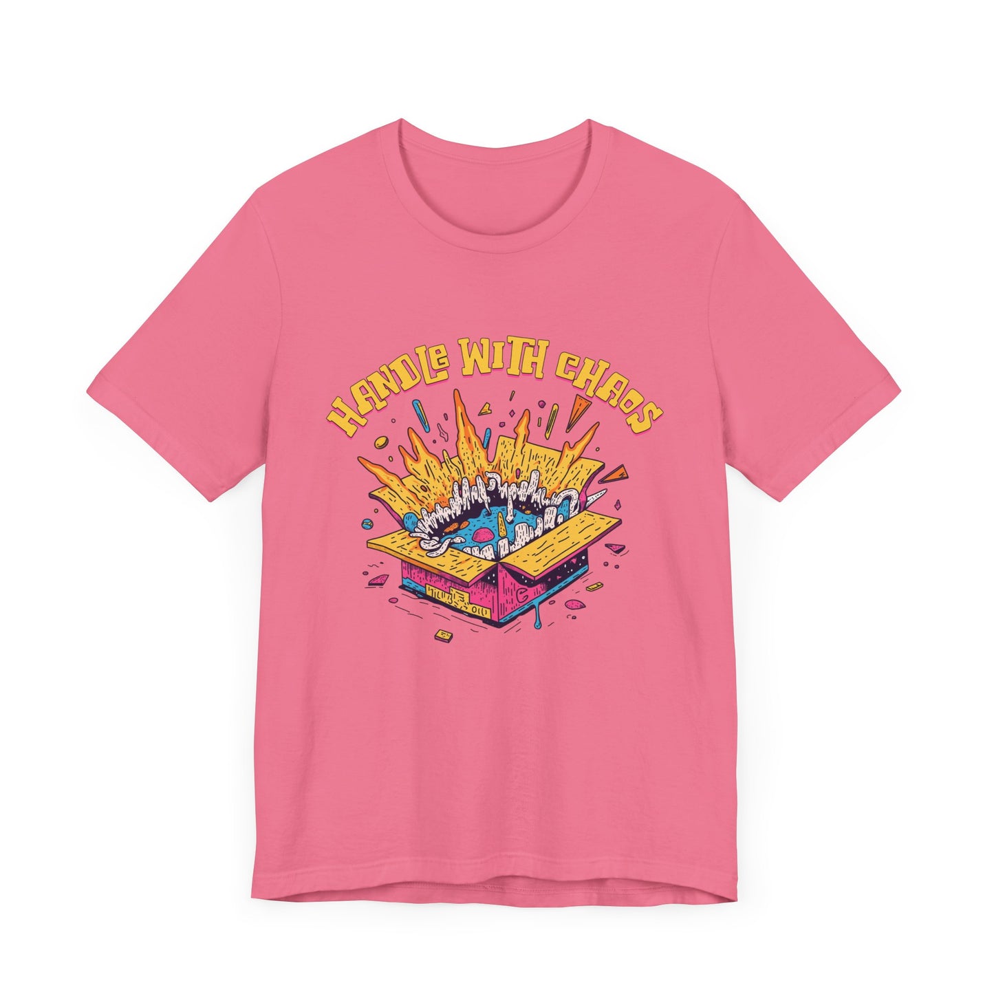 Handle With Chaos – Vibrant Colorful Box Embracing life’s Wild Moments Graphic T-Shirt