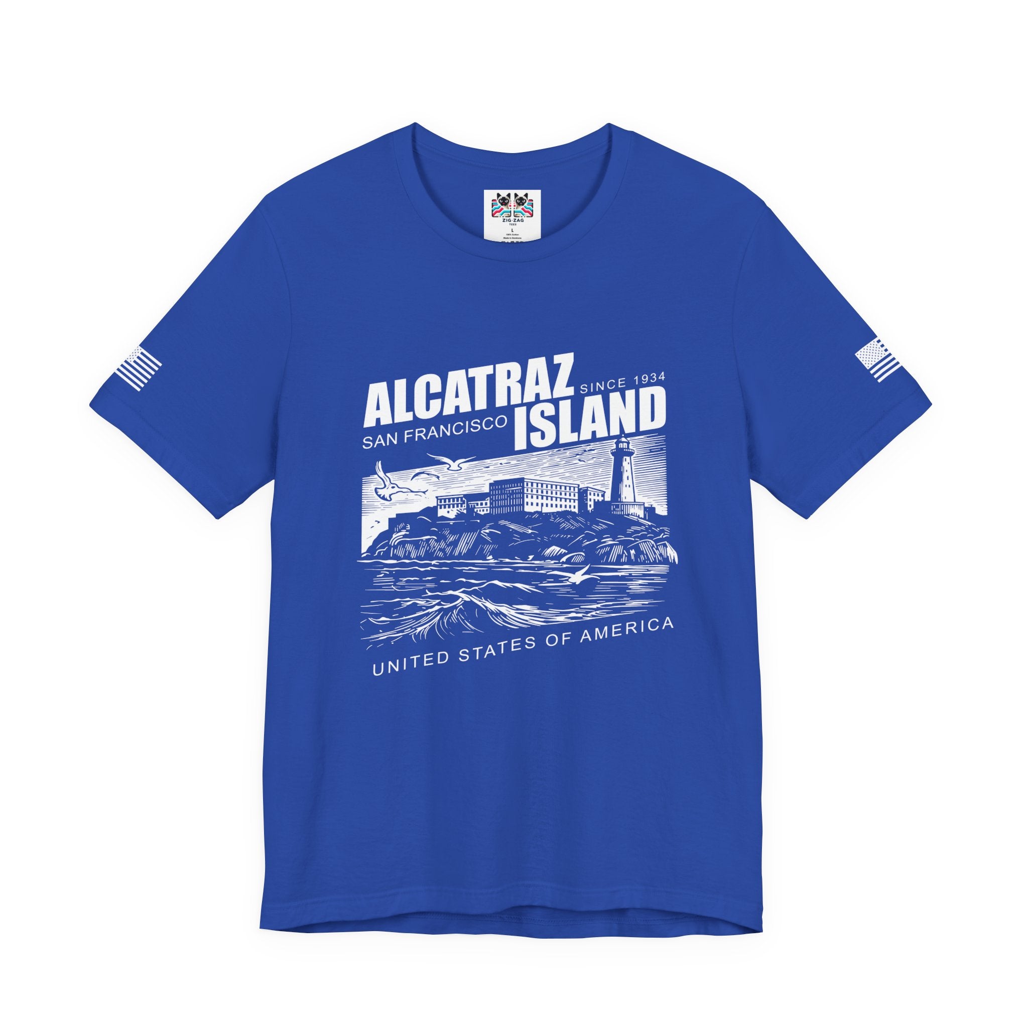 Alcatraz Island San Francisco T-Shirt – Since 1934 Vintage Engraving Style Graphic Tee United States of America