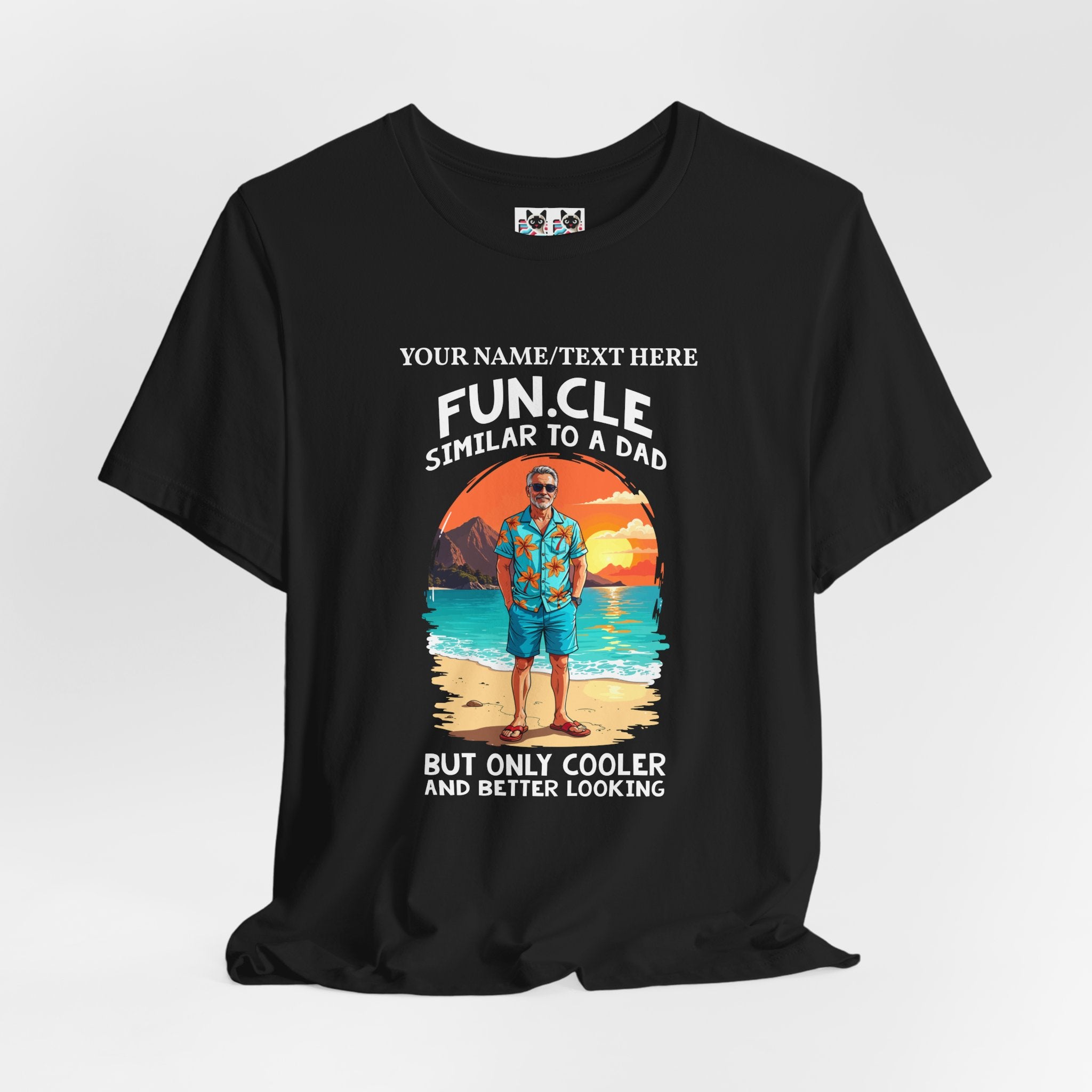Custom T-Shirt - FUN.CLE Beach Sunset T-Shirt – Cool Uncle Beach Graphic with Funny Quote