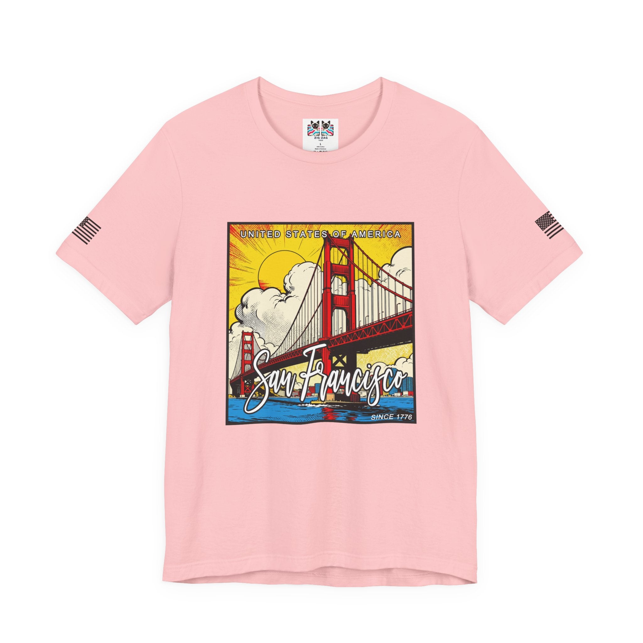 San Francisco Since 1776 T-Shirt – United States of America Comic Pop Art Golden Gate Bridge Graphic Tee