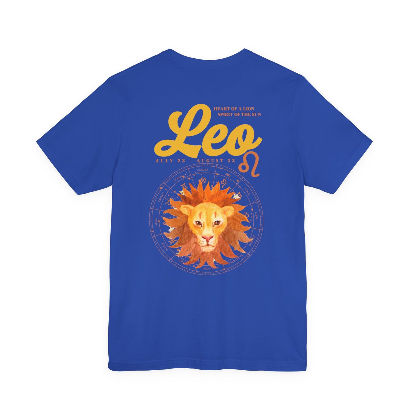 Leo Zodiac T-Shirt – Heart of the Lion, Spirit of the Sun Astrological wheel