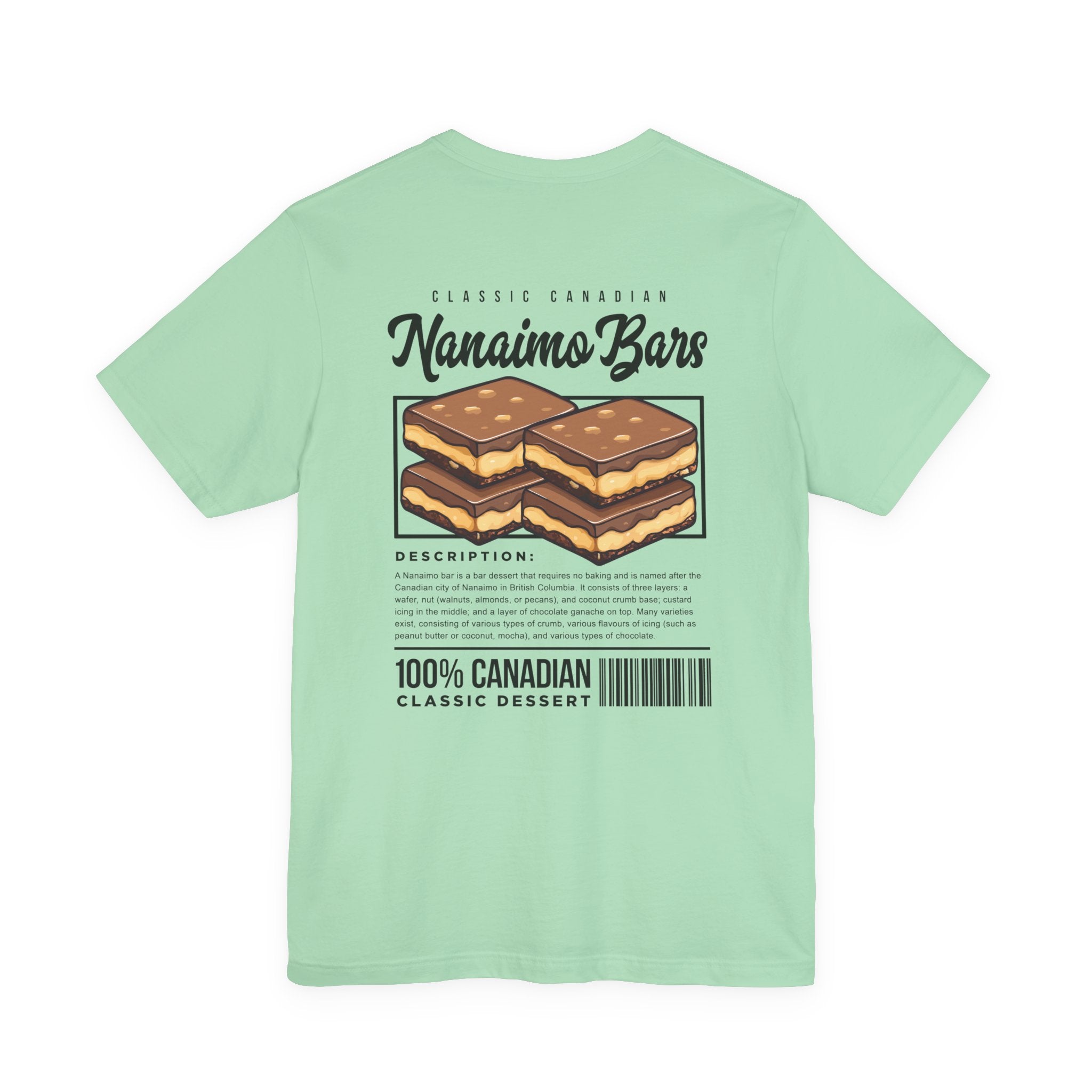 Classic Canadian Nanaimo Bars T-Shirt – Featuring Iconic Dessert & Ingredient Graphic