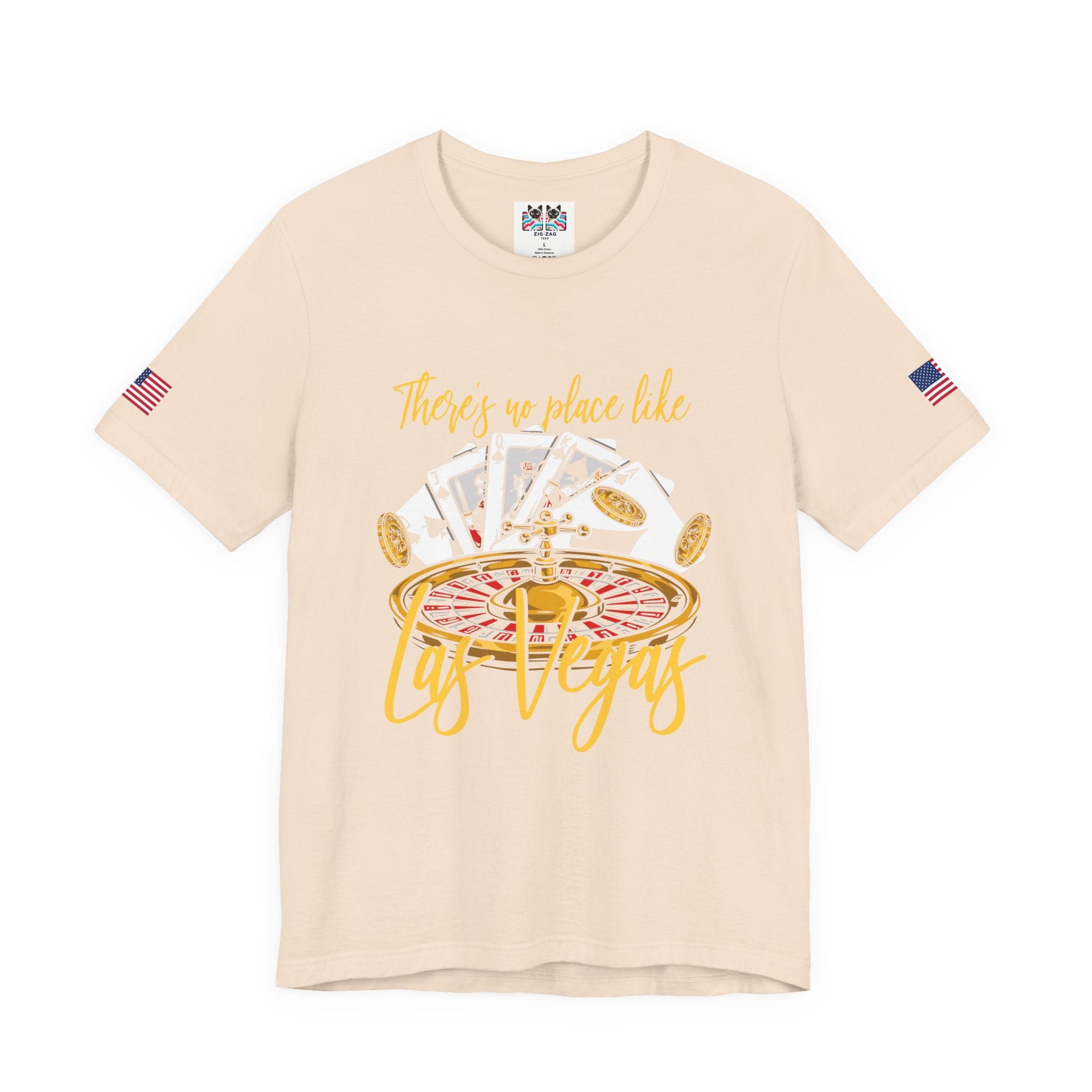 There's No Place Like Las Vegas T-Shirt – Roulette Wheel Poker Cards Casino Tee