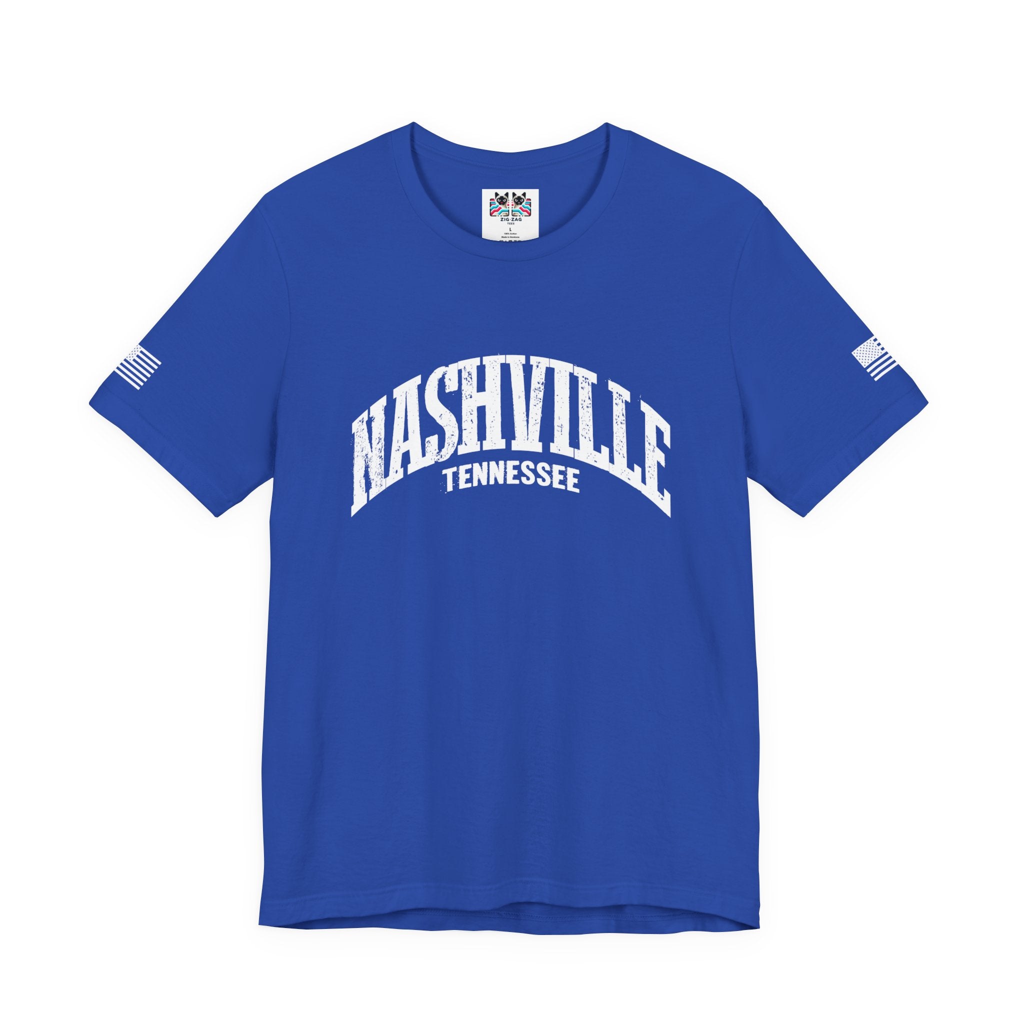 Nashville Tennessee T-Shirt – Distressed Arched Varsity Graphic Tee