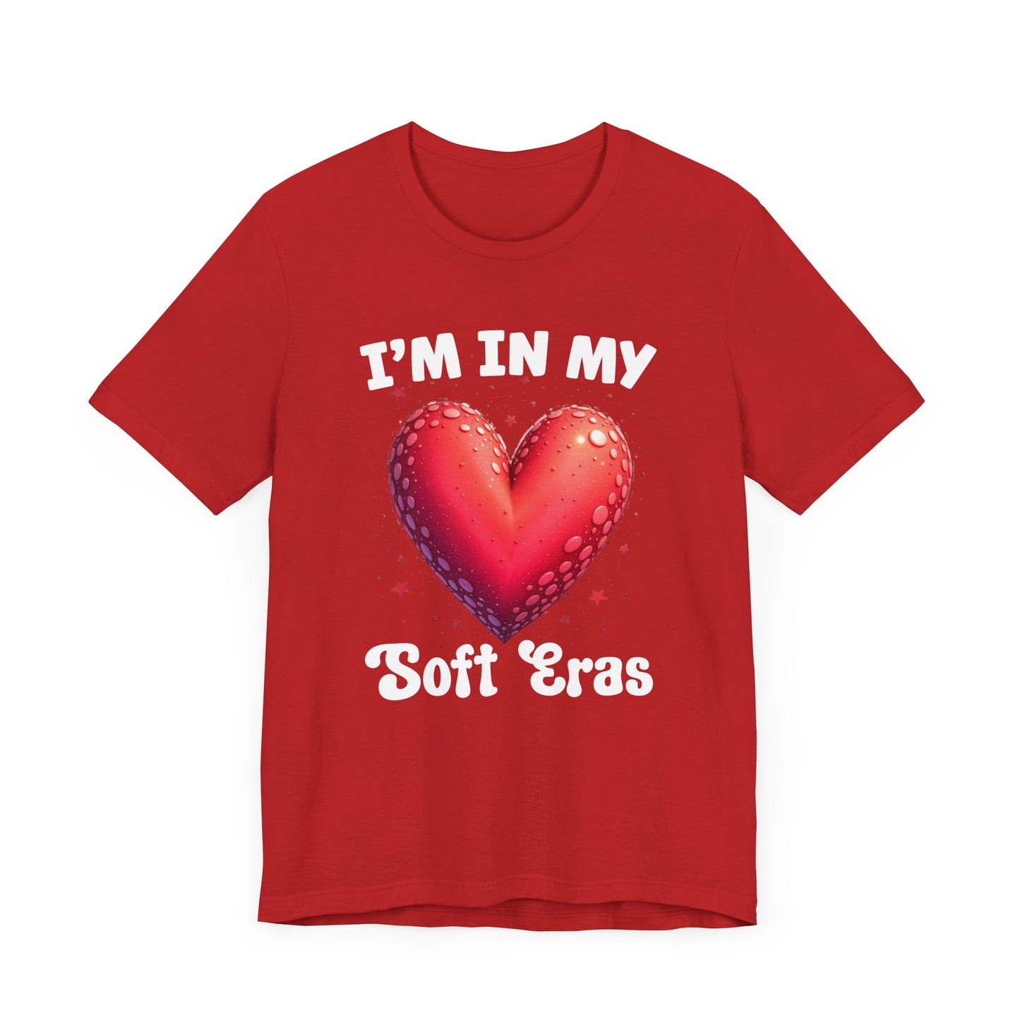I'm In My Soft Eras – Embossed Red Heart & Star Accents Graphic T-Shirt