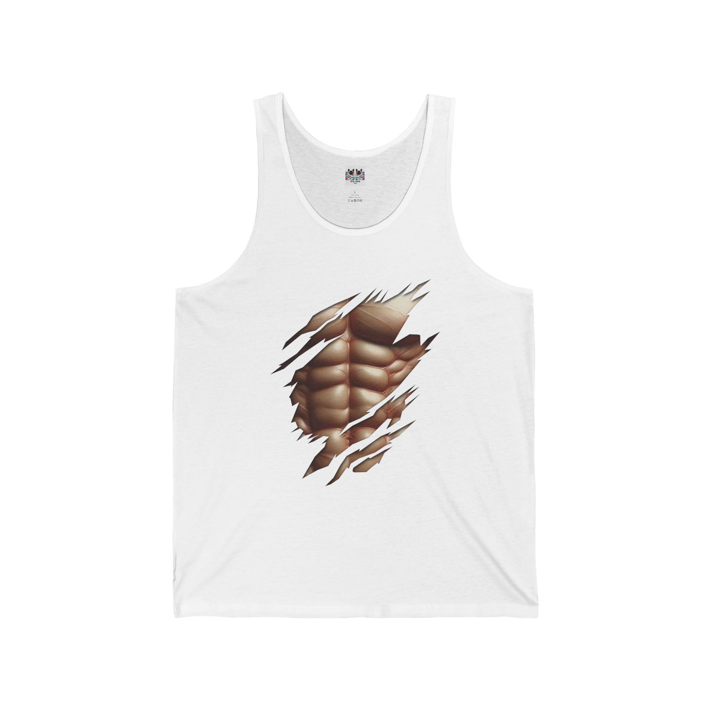 Fake Muscles Ripped Torn Chest - Six Pack Abs Workout Tank Top