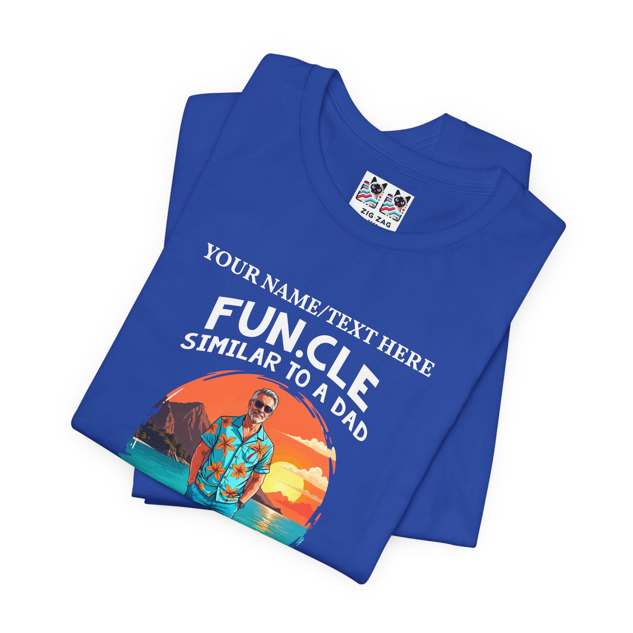 Custom T-Shirt - FUN.CLE Beach Sunset T-Shirt – Cool Uncle Beach Graphic with Funny Quote
