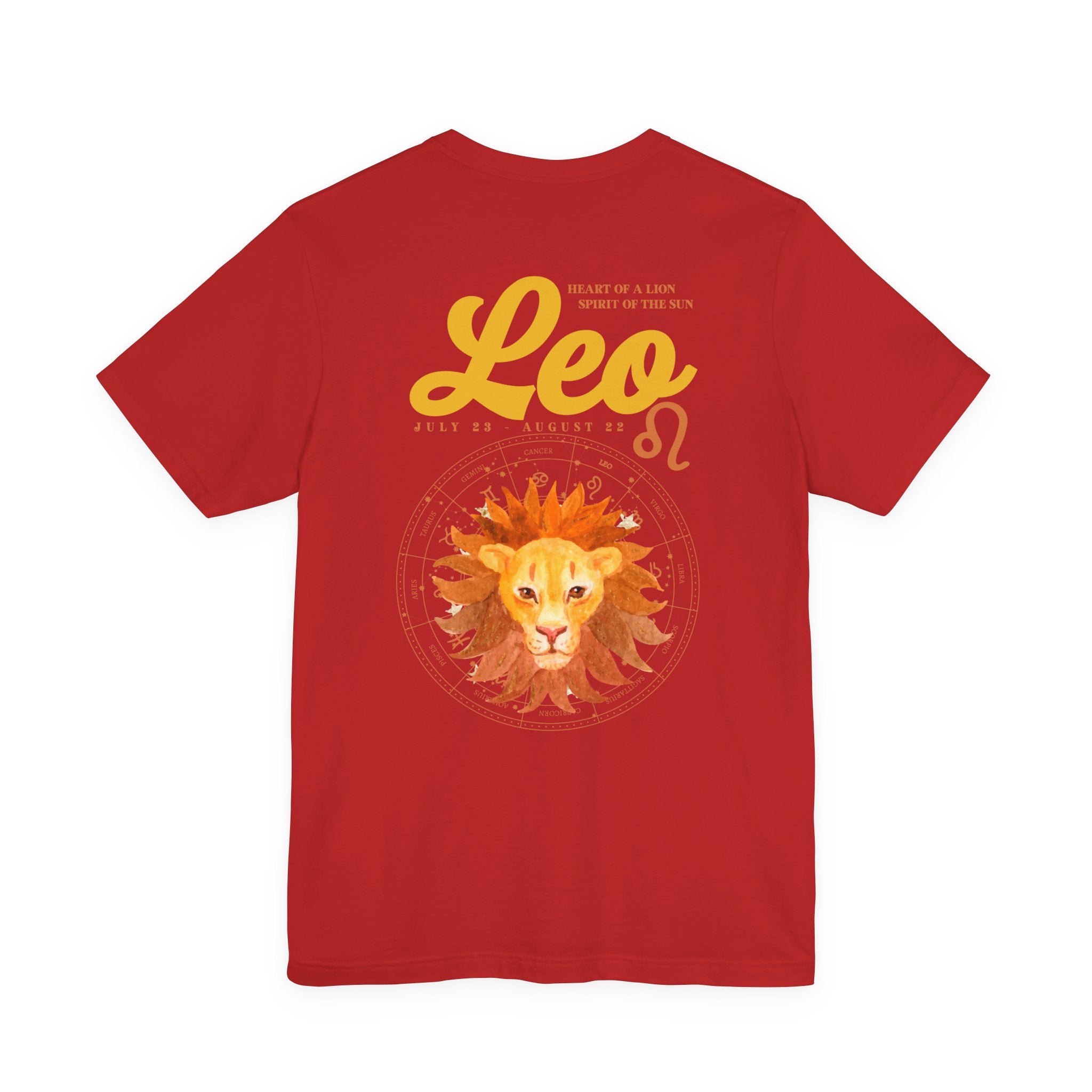 Leo Zodiac T-Shirt – Heart of the Lion, Spirit of the Sun Astrological wheel