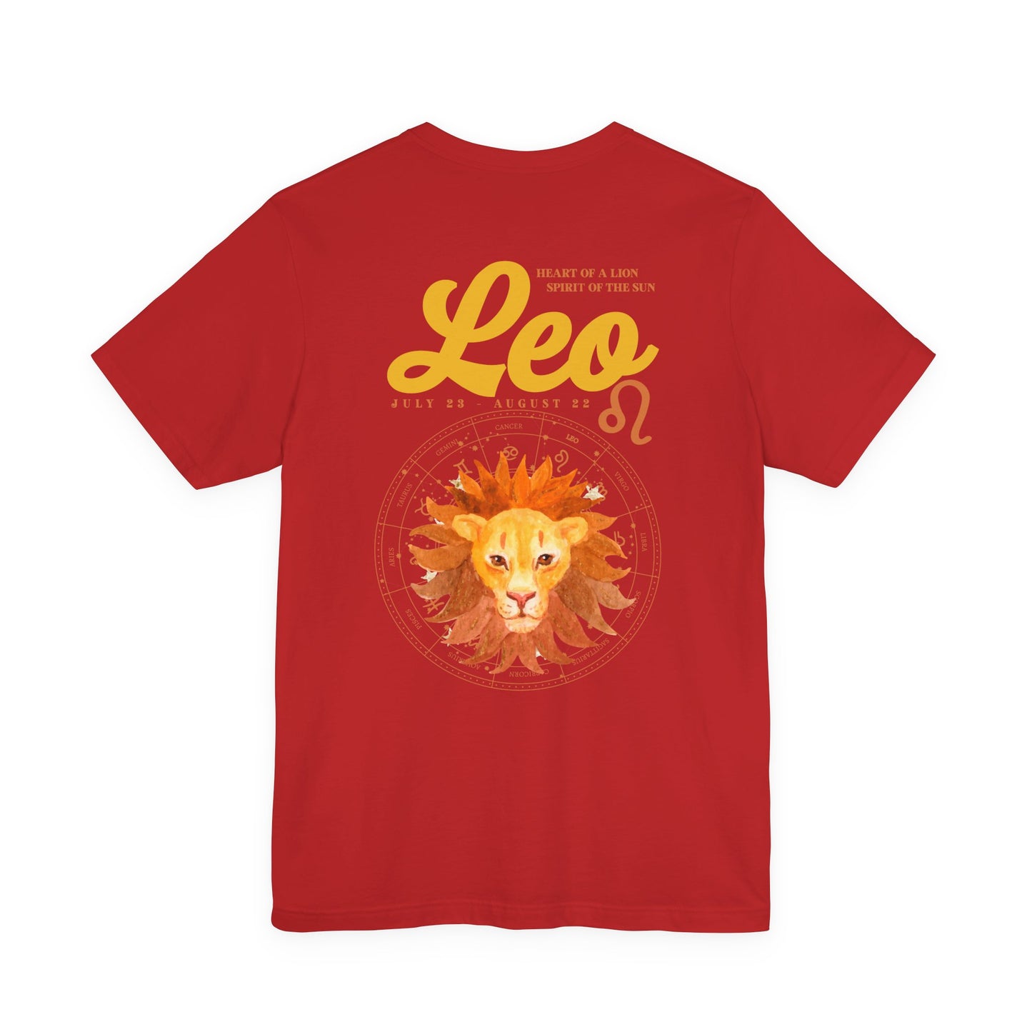 Leo Zodiac T-Shirt – Heart of the Lion, Spirit of the Sun Astrological wheel