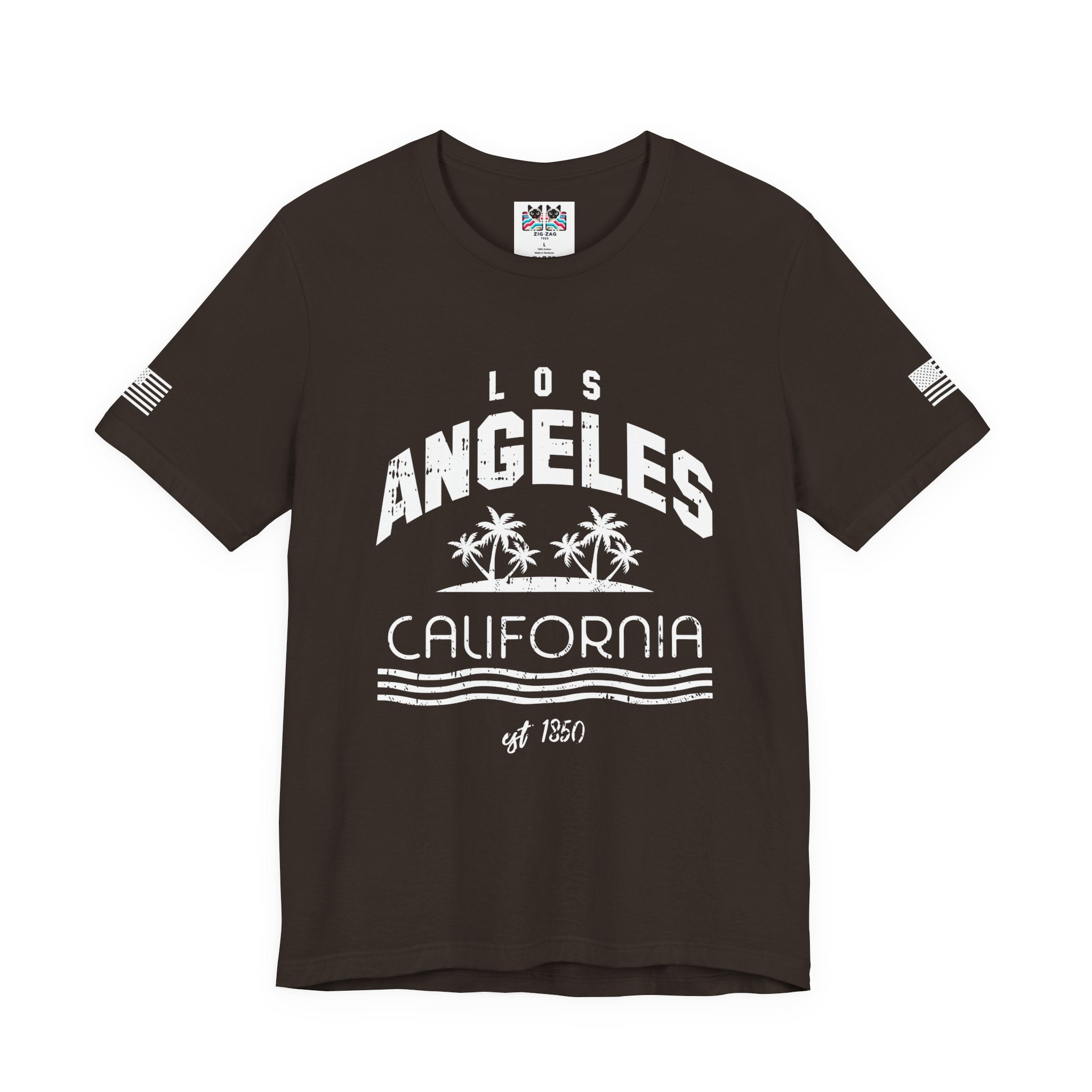 Los Angeles California Since 1850 Graphic T-Shirt – Retro Palm Tree Sunset Tee