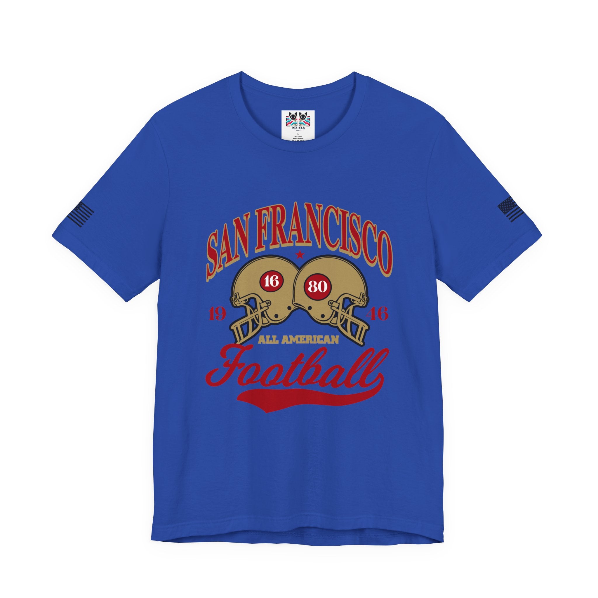 San Francisco Football T-Shirt, All American 1946 Dual Helmet Vintage Tee, SF Bay Area Fan Shirt, Retro Football Gift, Unisex